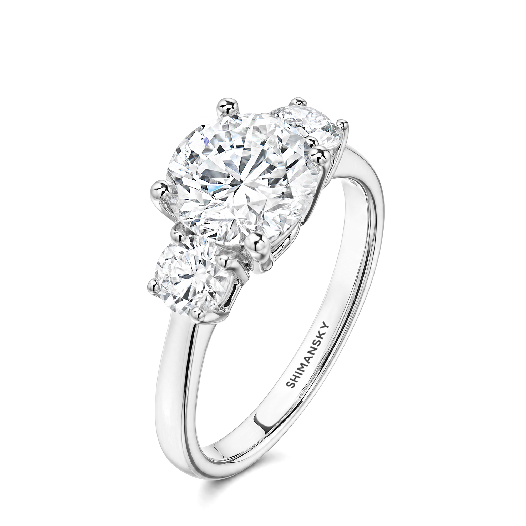 Round Diamond Trilogy Ring