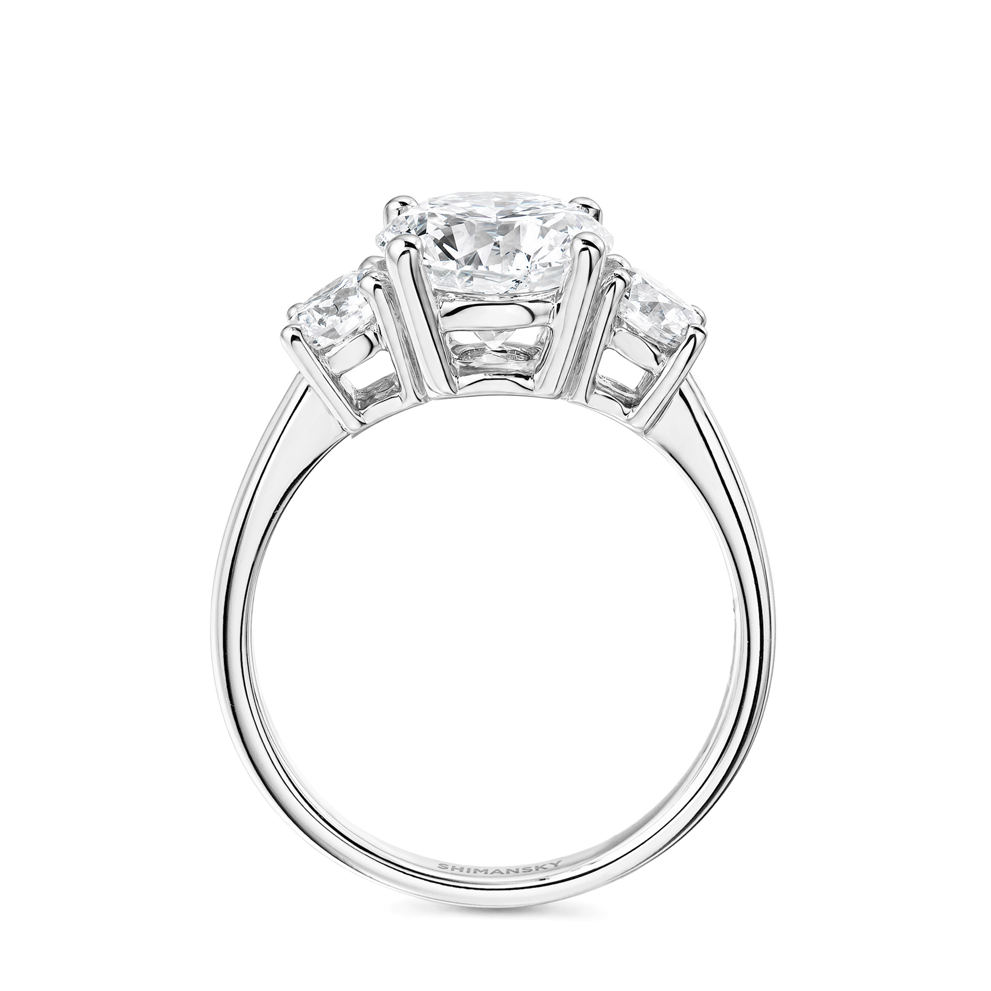 Round Diamond Trilogy Ring