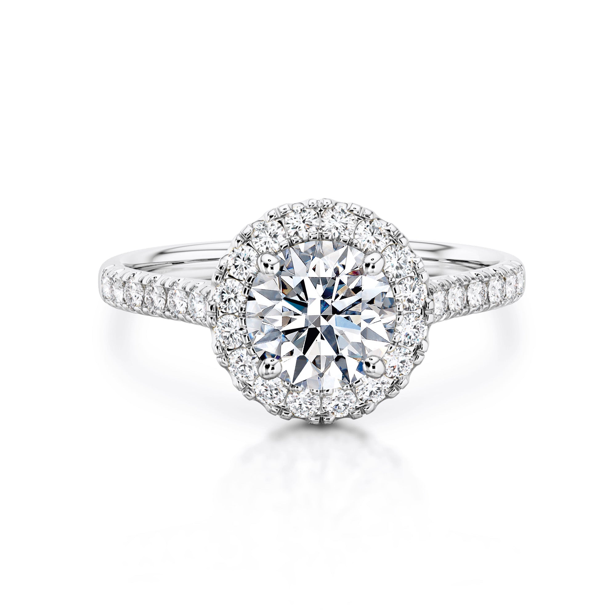 Halo Microset Eight Hearts Ring