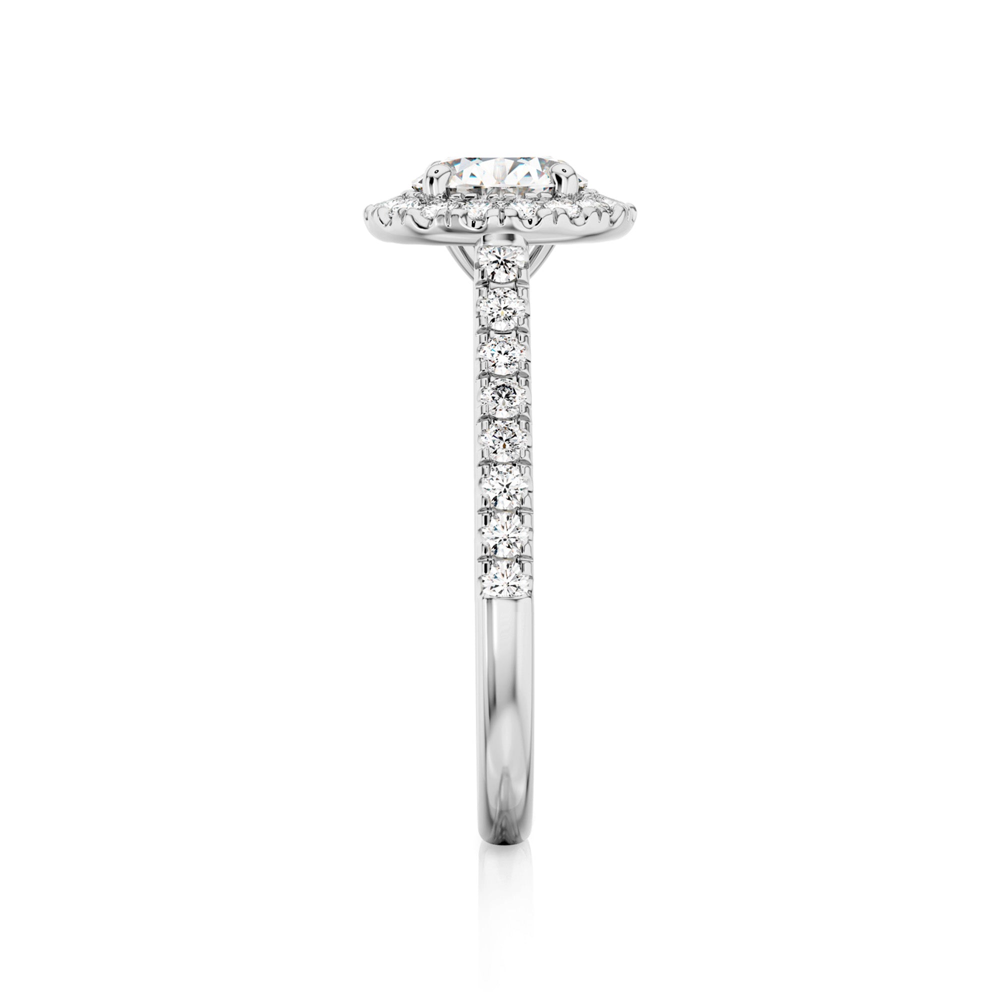 Halo Microset Eight Hearts Ring