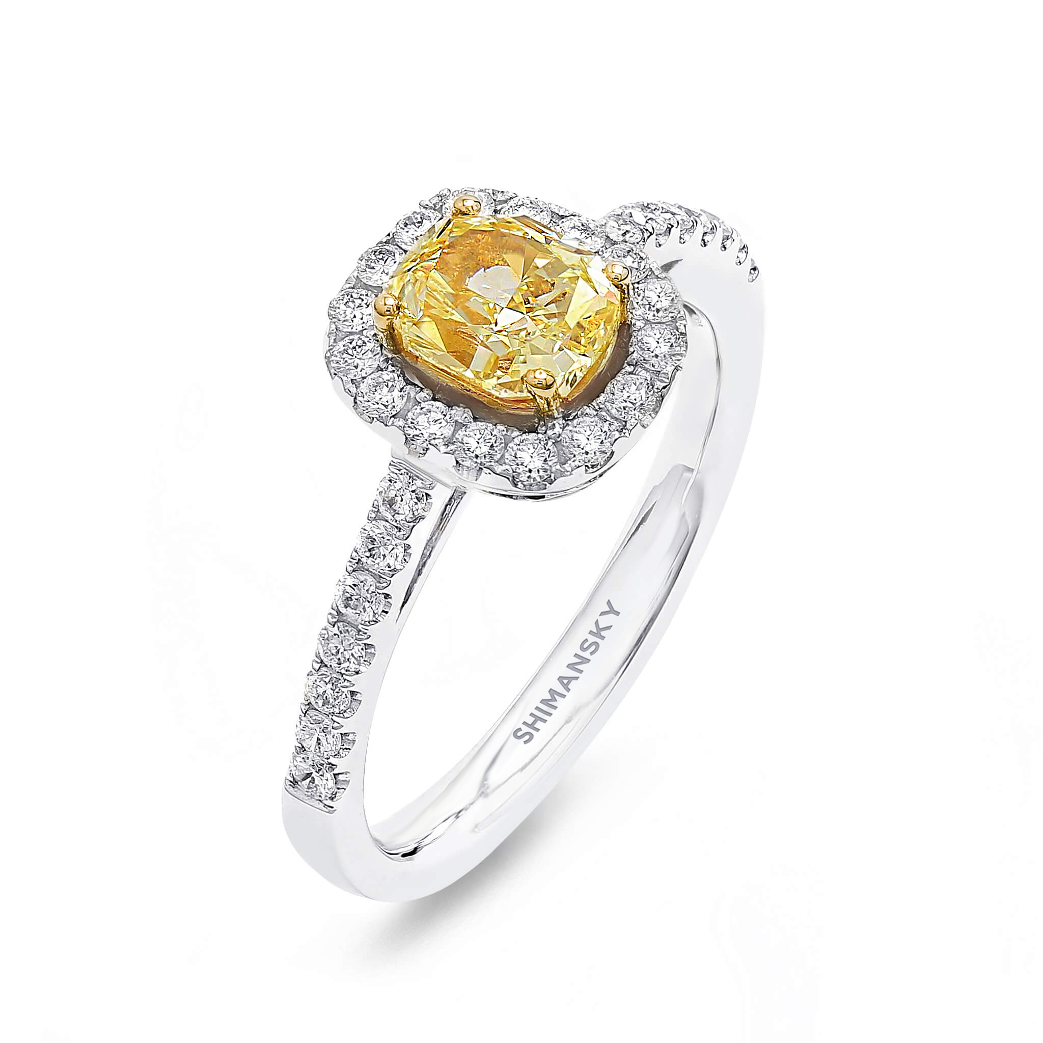 Fancy Yellow Halo Ring
