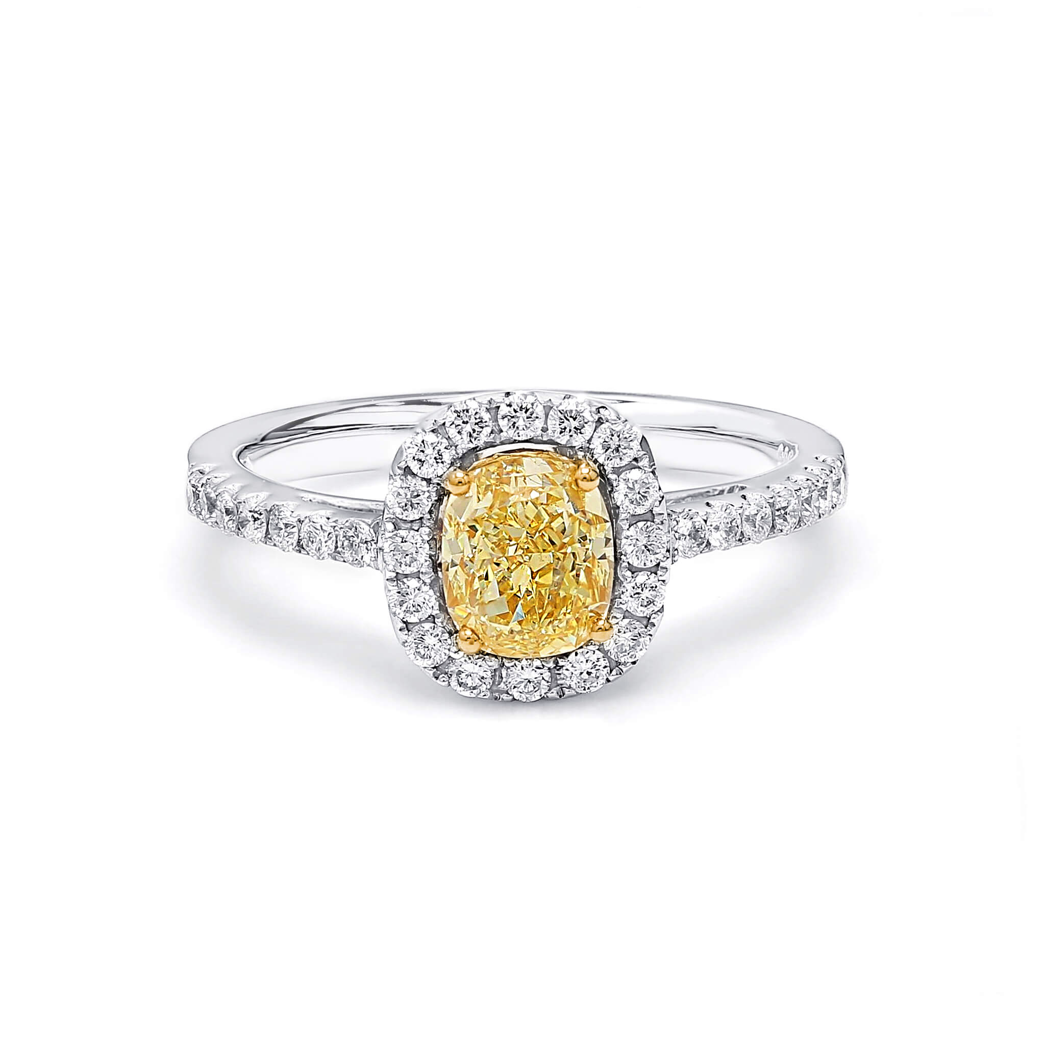 Fancy Yellow Halo Ring