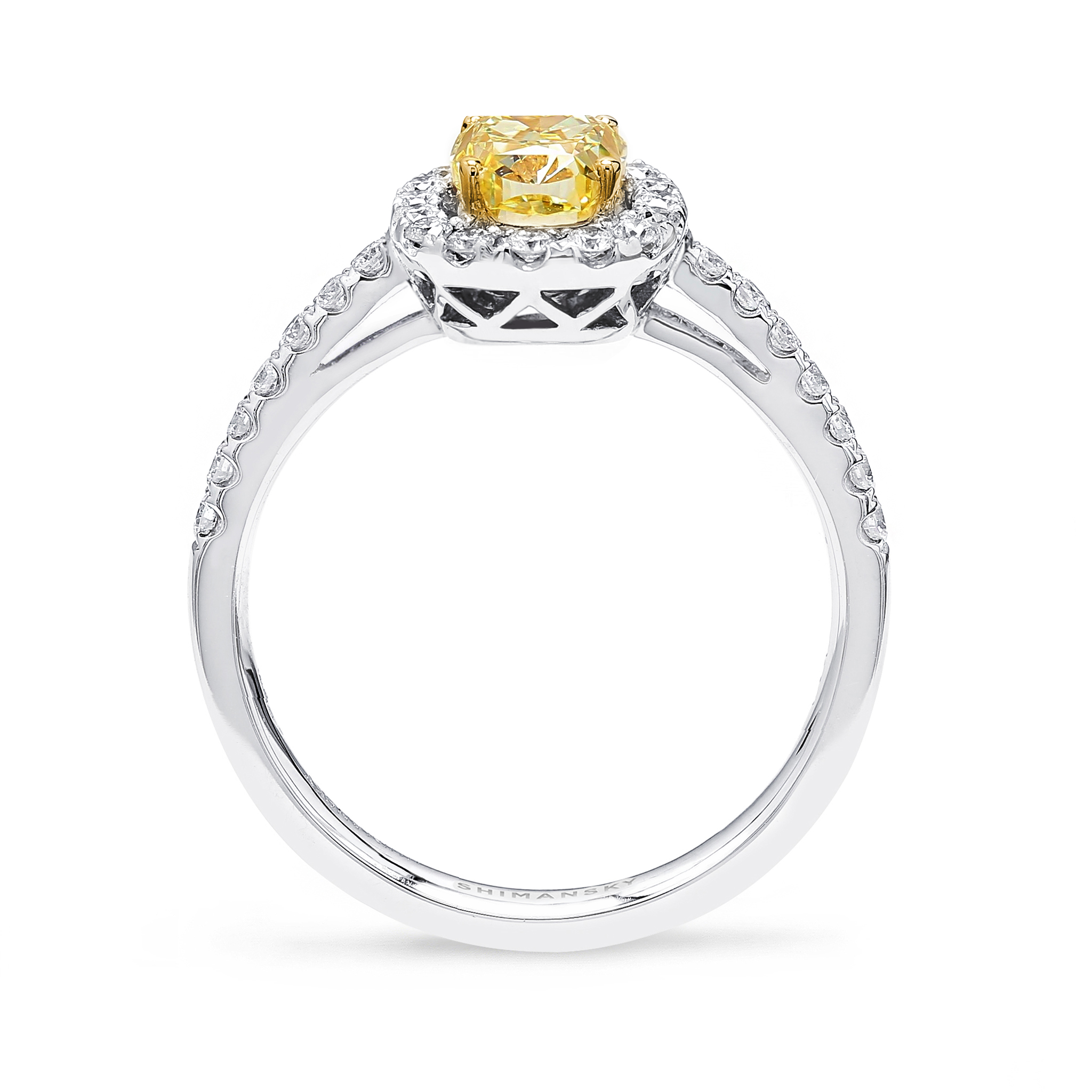 Fancy Yellow Halo Ring