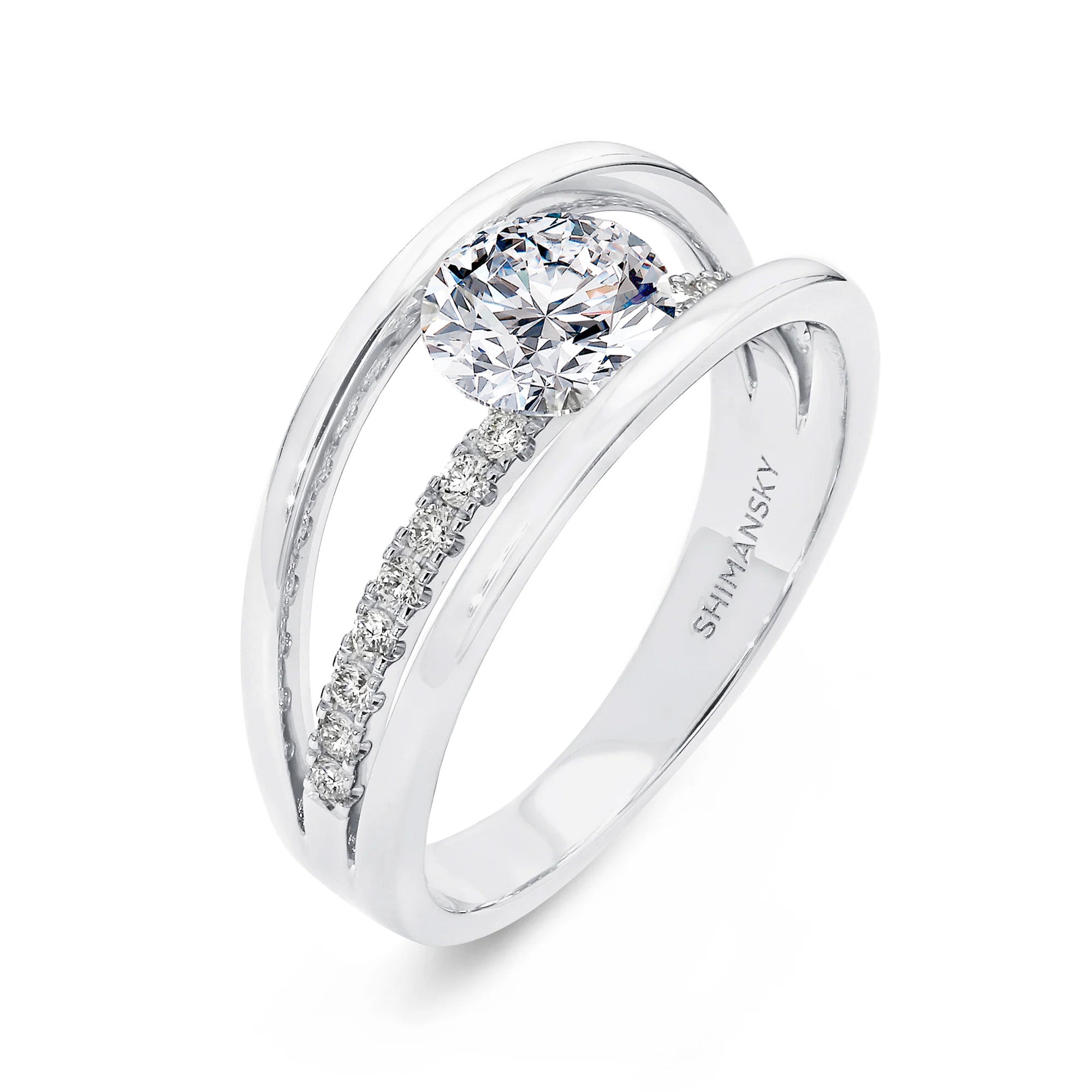 Evolym Microset Eight Hearts Engagement Ring