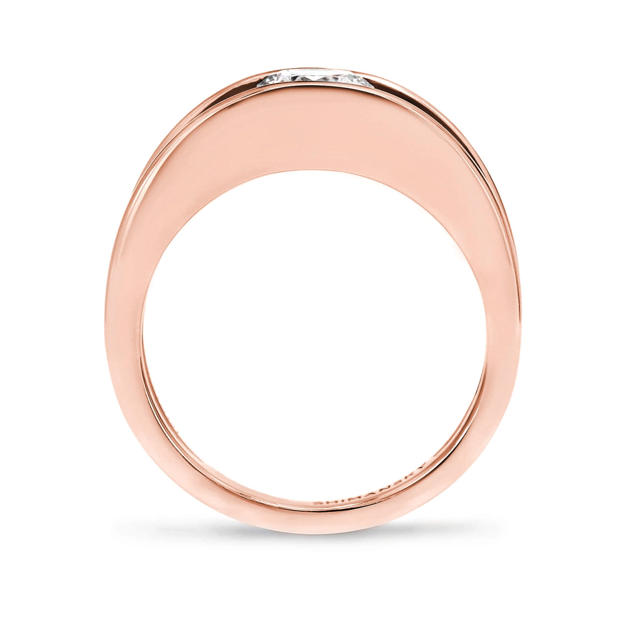 Shimansky 0.7 TCW Millennium Iconic Eight Hearts Ring in 18K Rose Gold Side View
