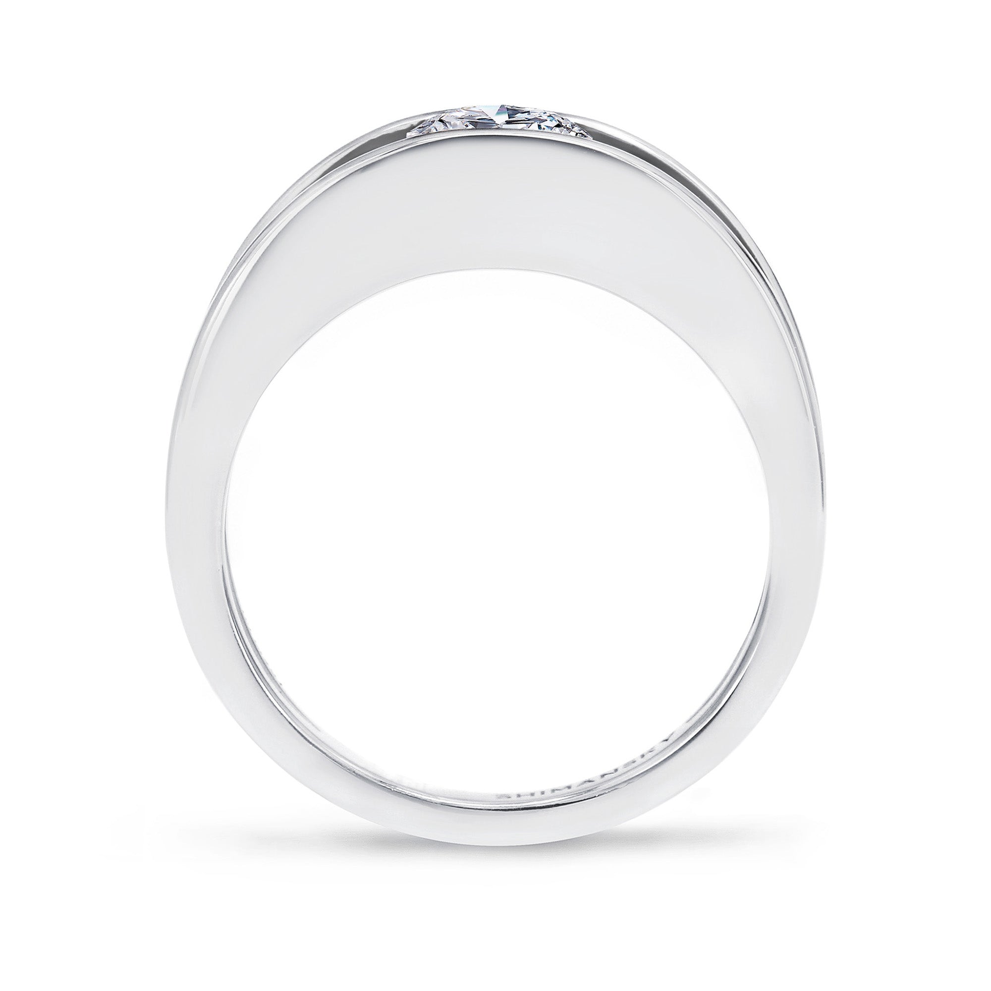 Shimansky 0.7 TCW Millennium Iconic Eight Hearts Ring in 18K White Gold Side View