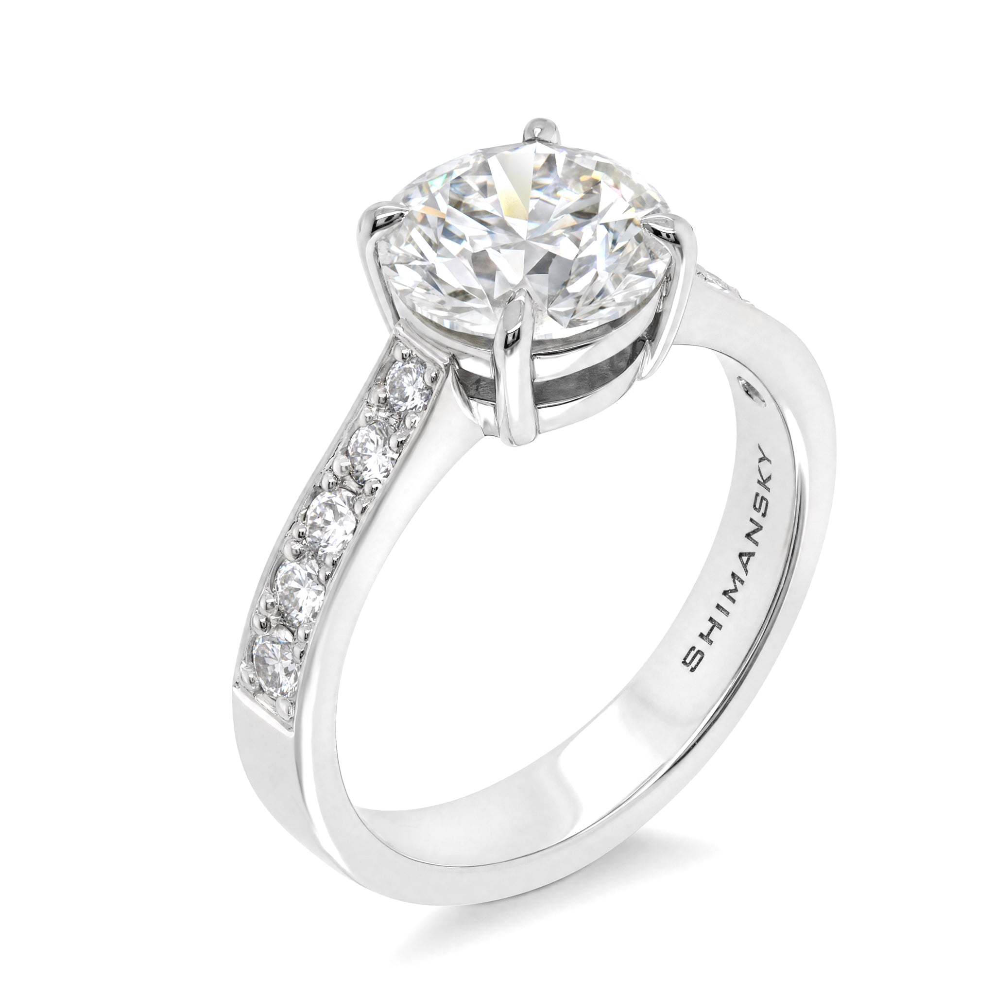 Eight Hearts Diamond Side Stones Ring
