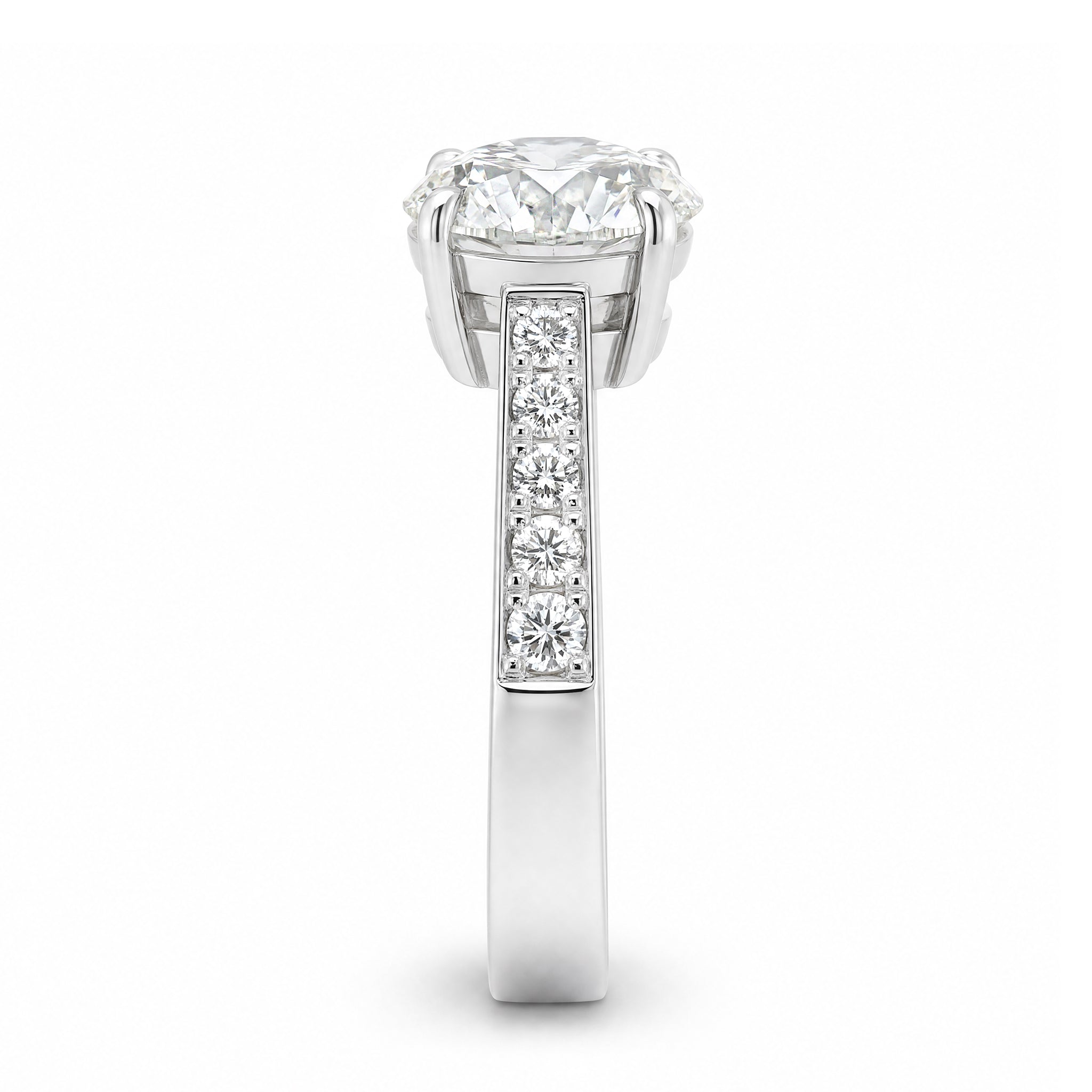 Eight Hearts Diamond Side Stones Ring