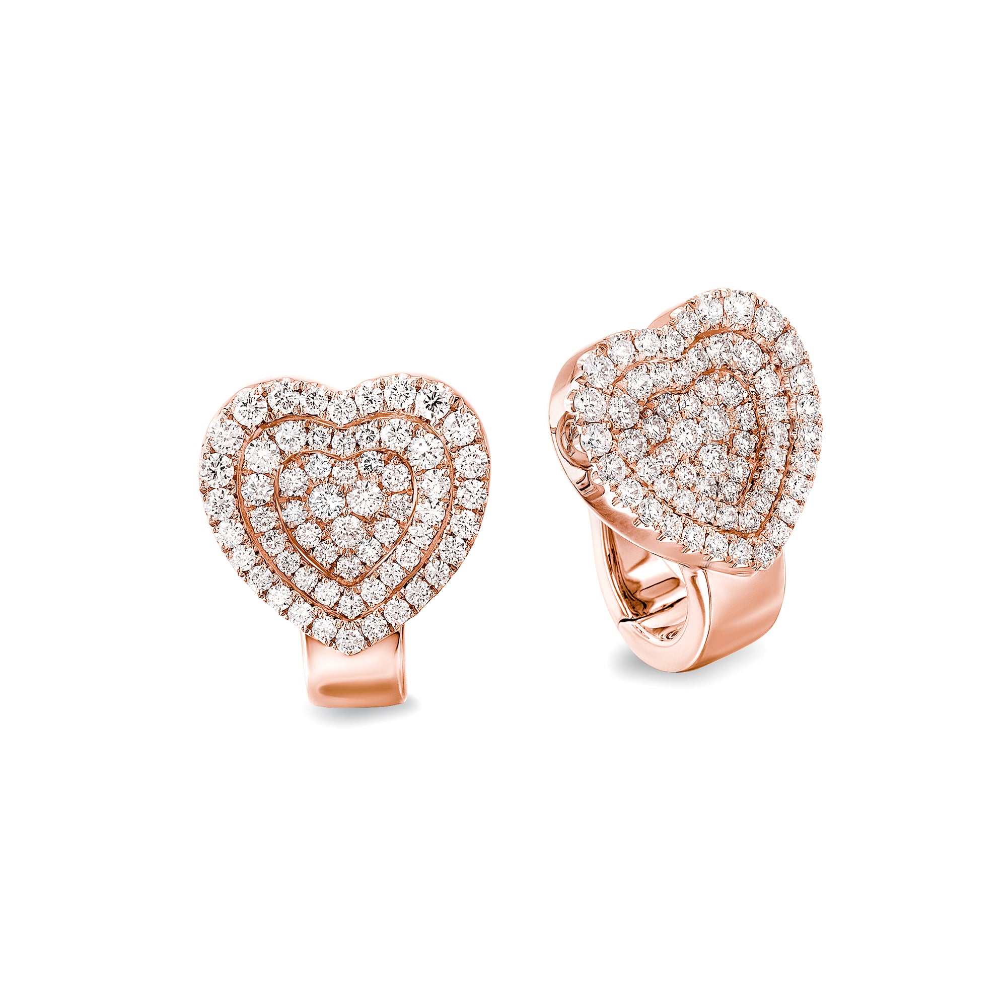 Starlight Diamond Heart Earrings