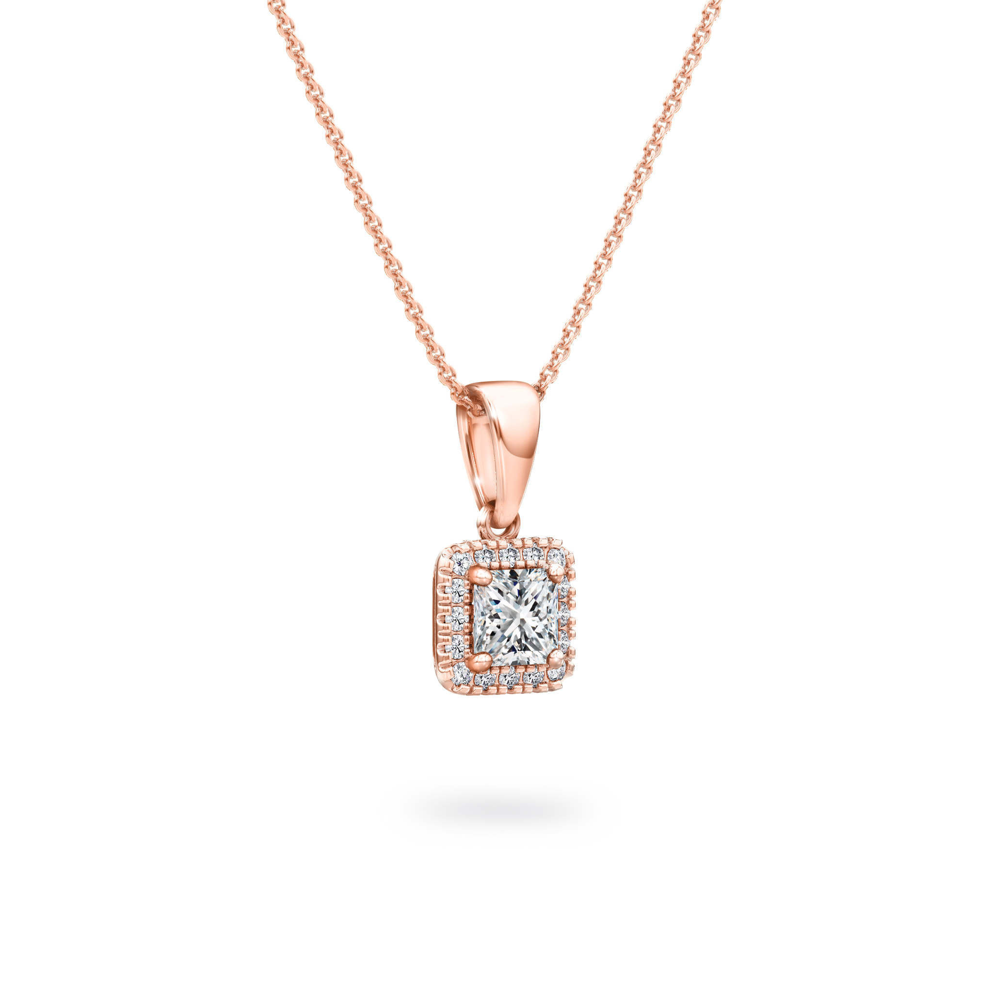 Shimansky 0.4 TCW My Girl Diamond Halo Pendant 18K Rose Gold 3D View