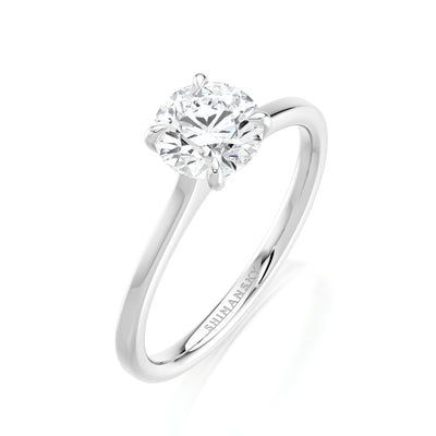 Raised Victoria Solitaire Diamond Ring