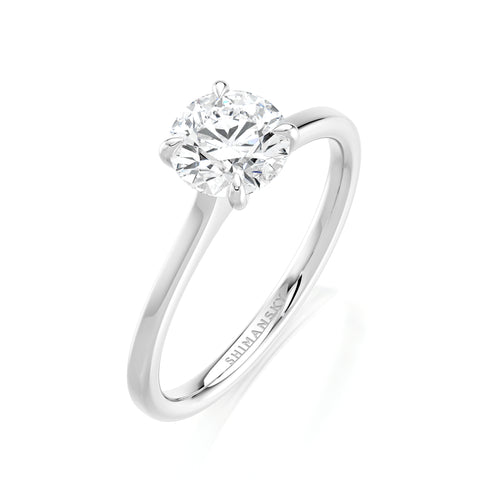 Raised Victoria Solitaire Diamond Ring