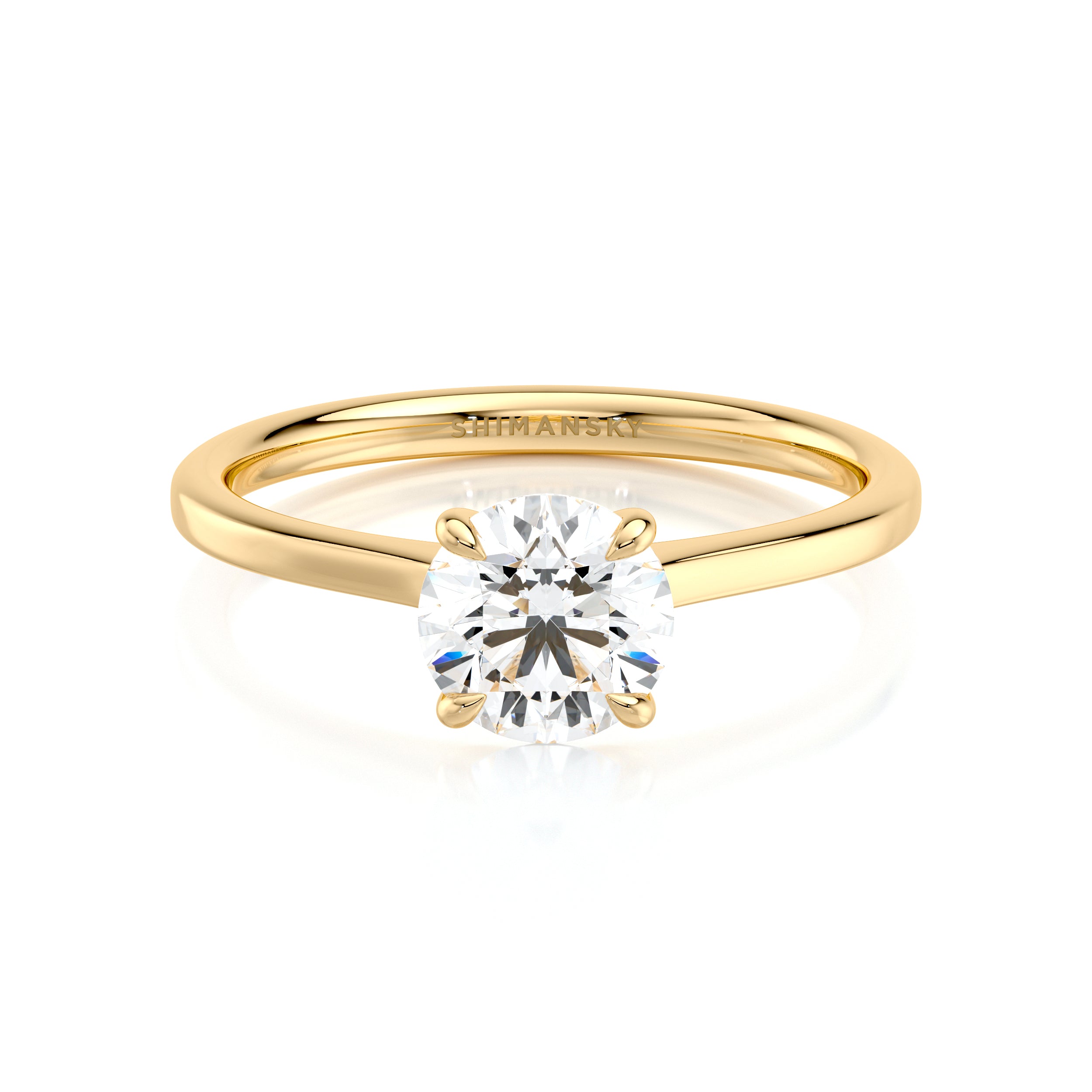 Raised Victoria Solitaire Diamond Ring