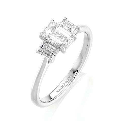 Emerald Diamond Trilogy Ring