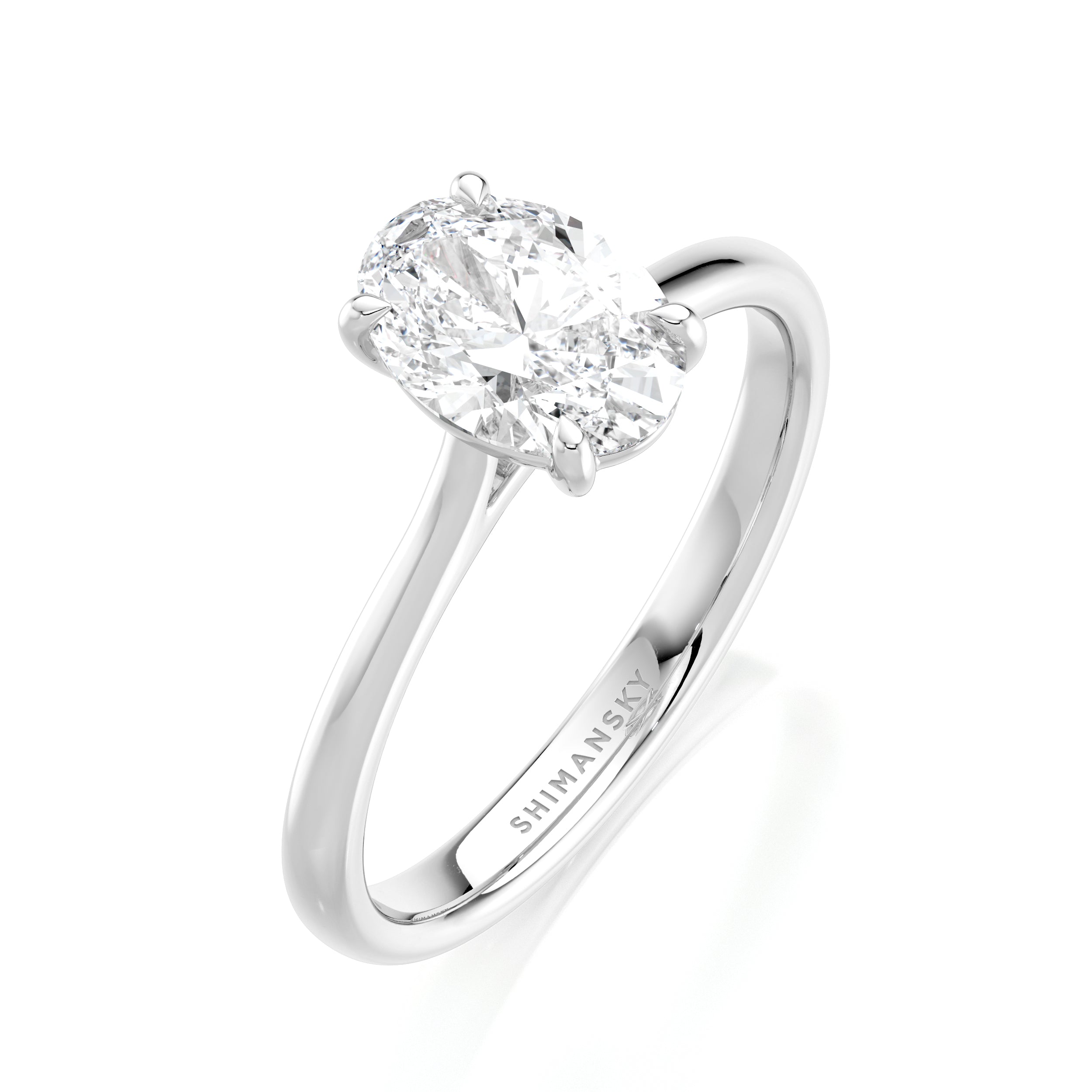 Oval Solitaire Diamond Engagement Ring