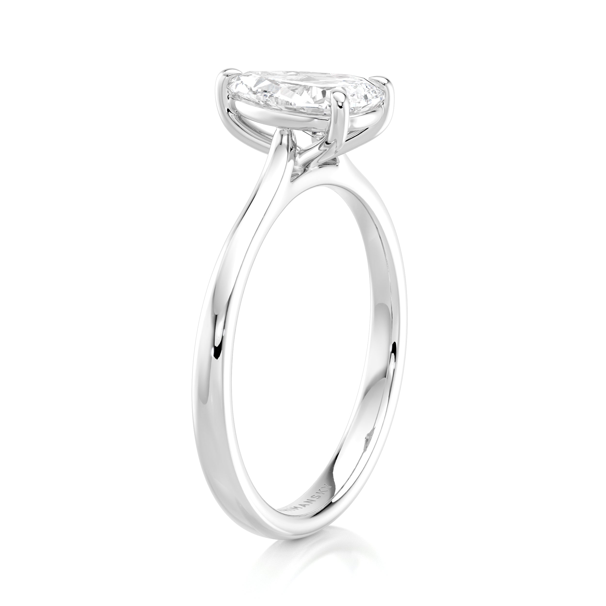 Pear Shape Diamond Solitaire Engagement Ring