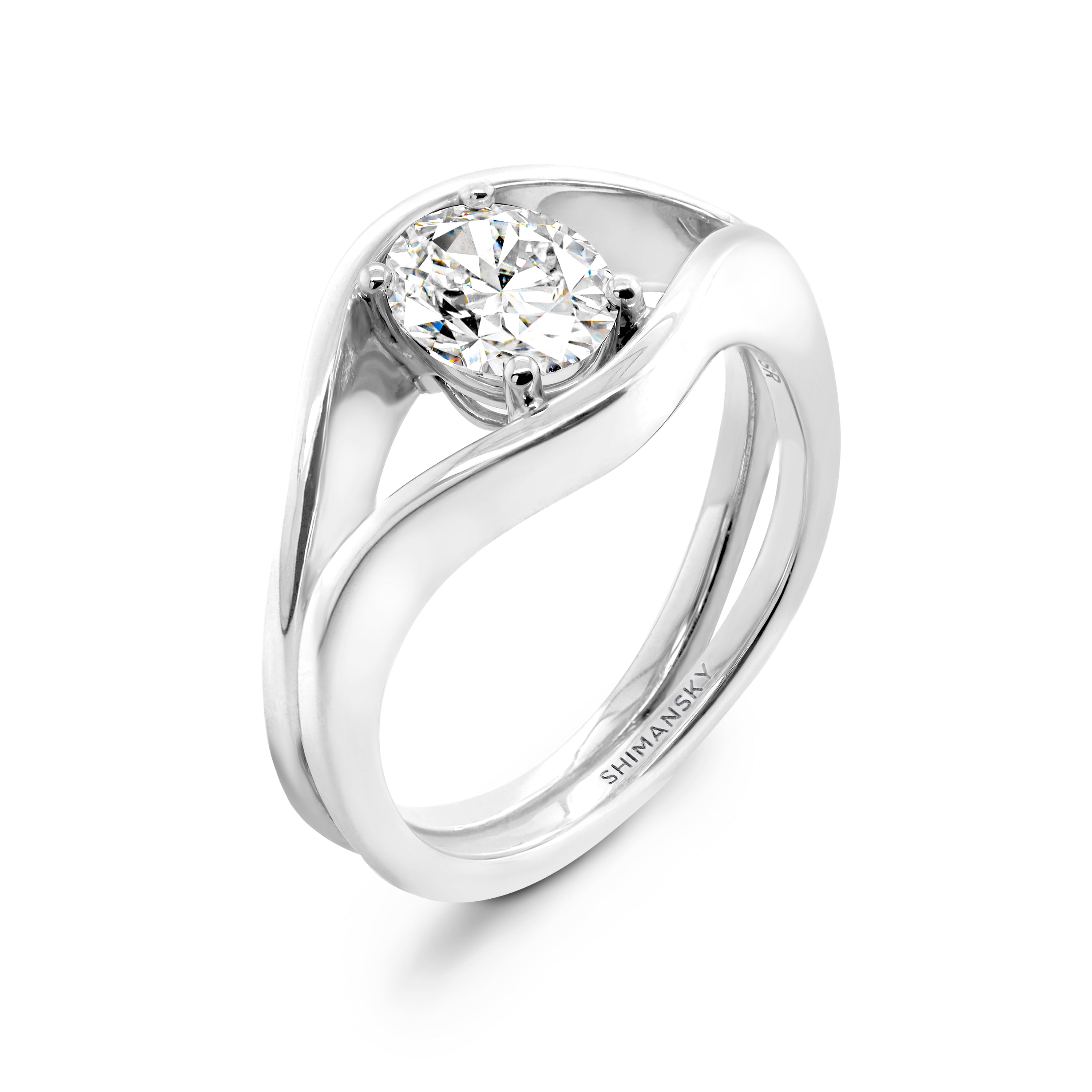 Oval Silhouette Diamond Engagement Ring