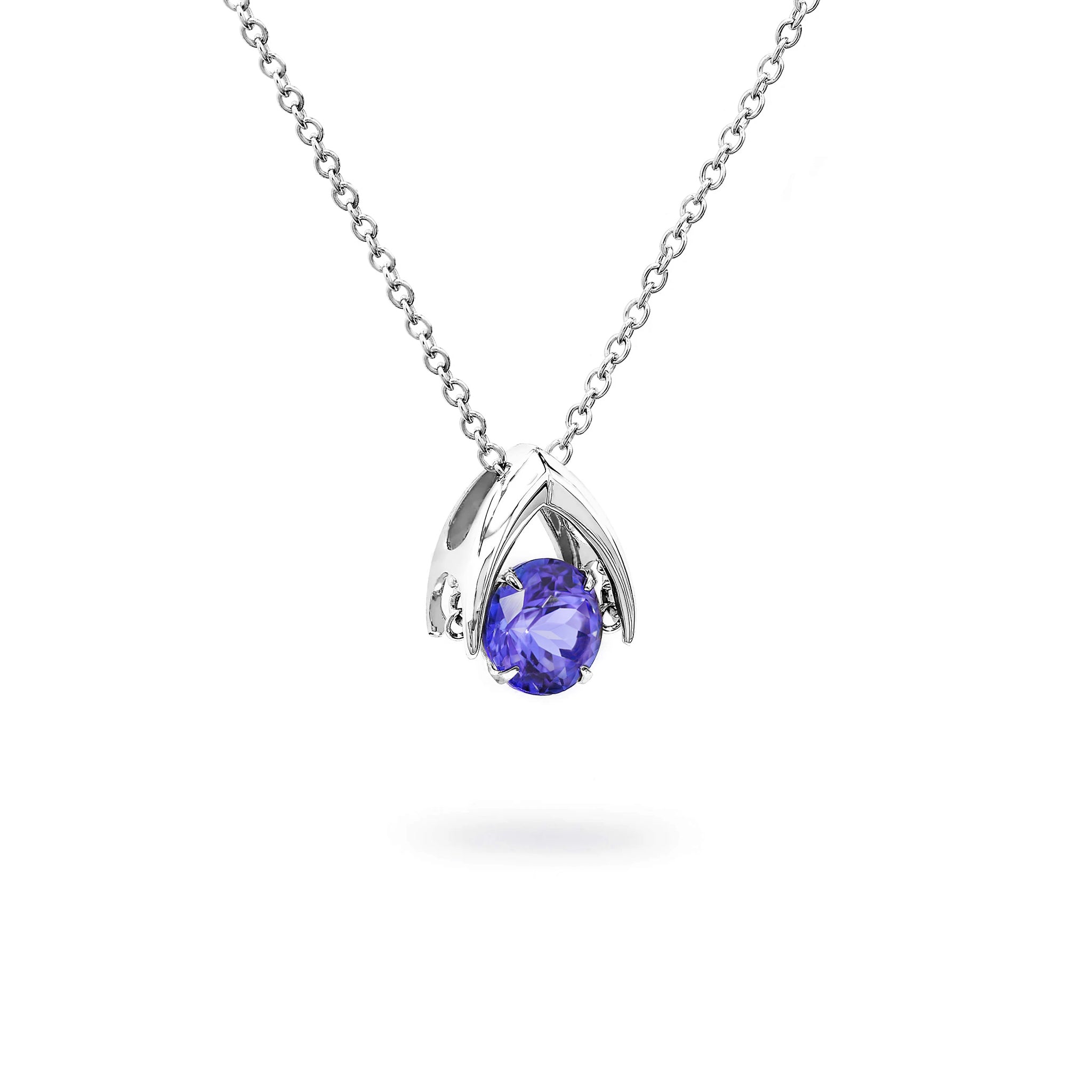 Shimansky 1ct Dancing Tanzanite Pendant Crafted in 14K White Gold 3D View