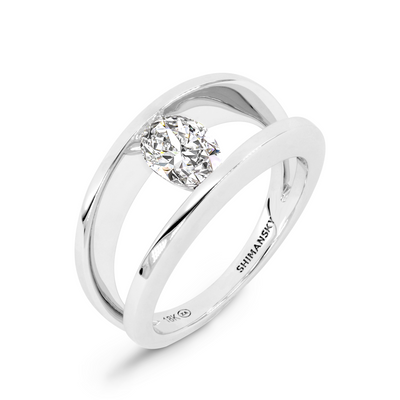Bague en diamant ovale emblématique Millennium