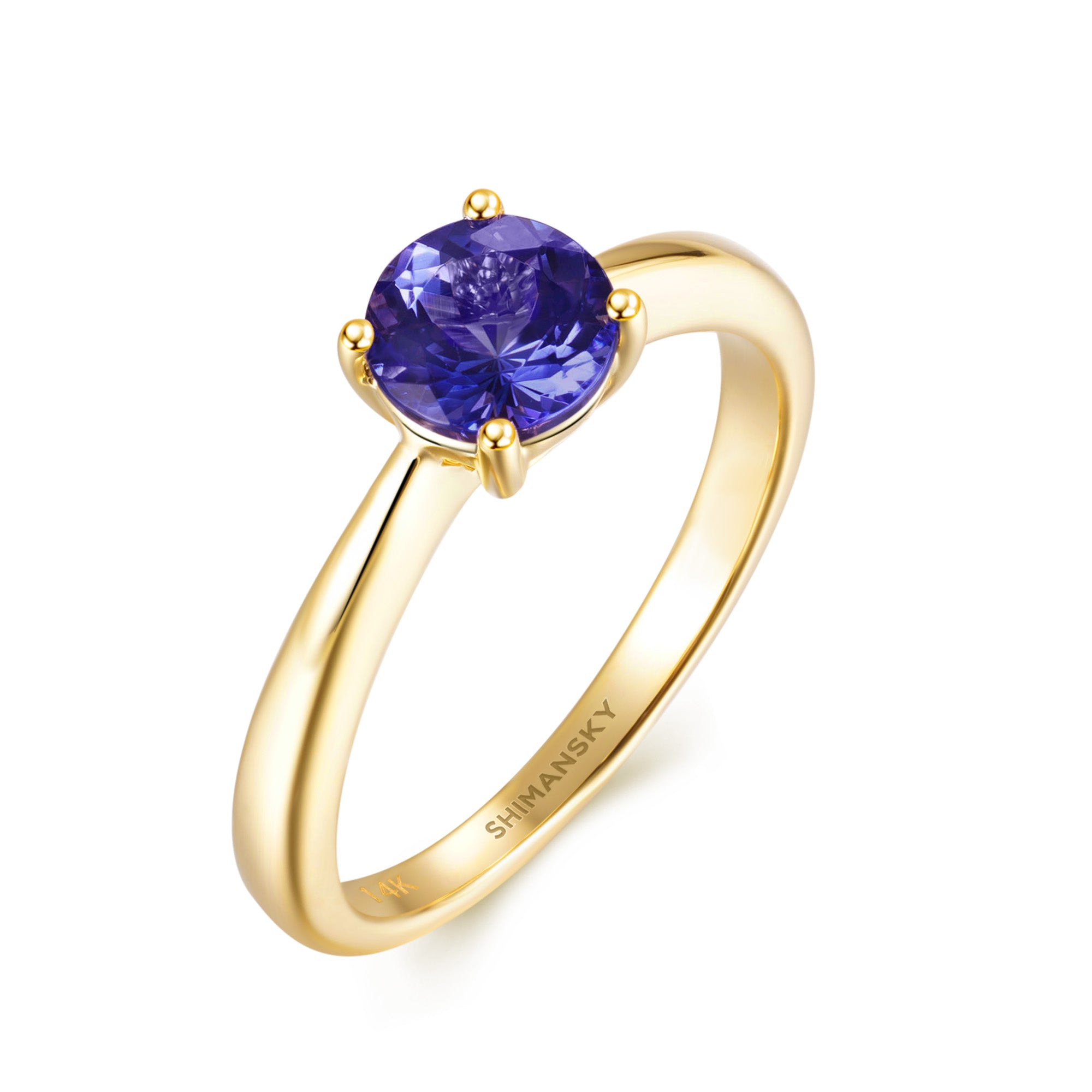 Tanzanite Round Solitaire Ring