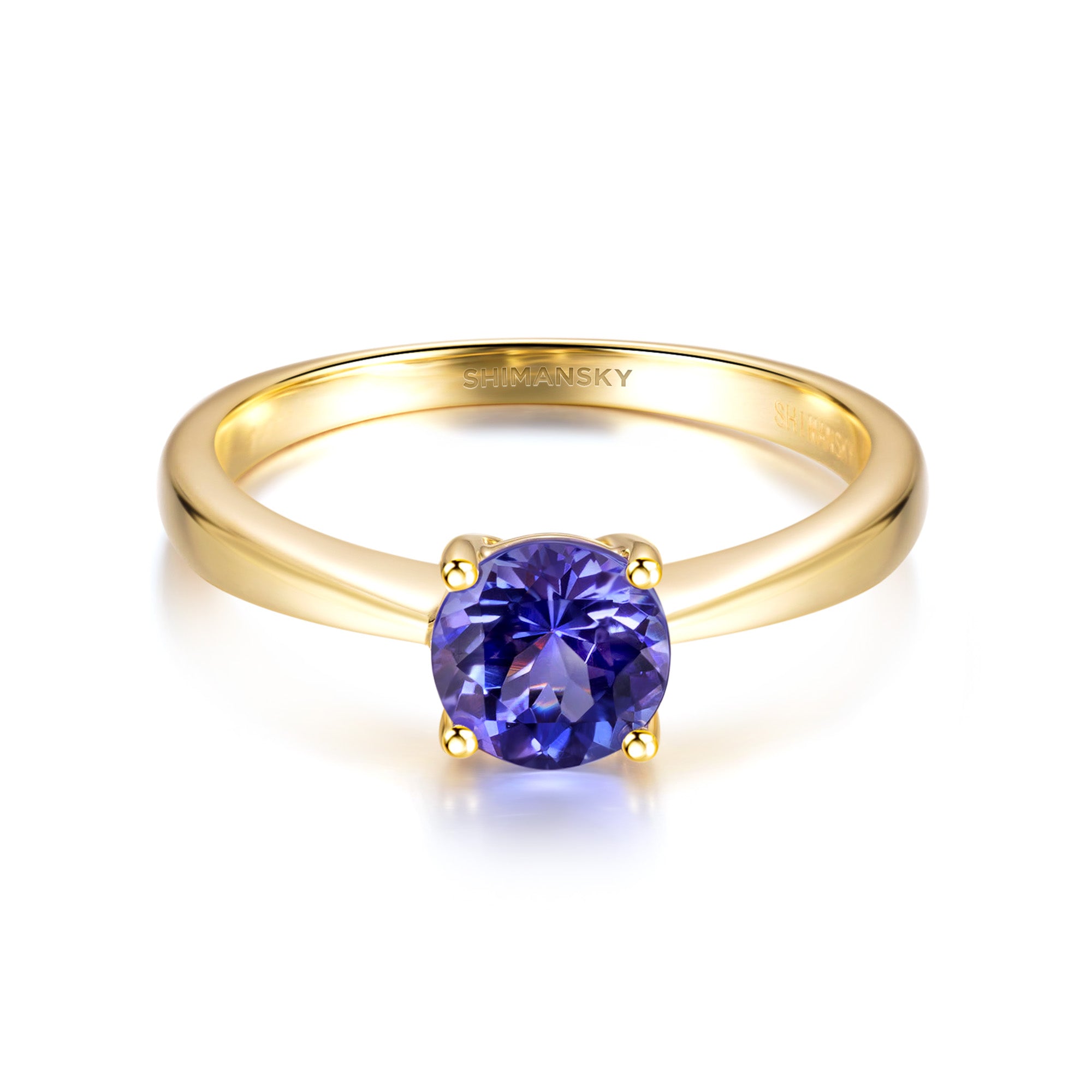 Tanzanite Round Solitaire Ring