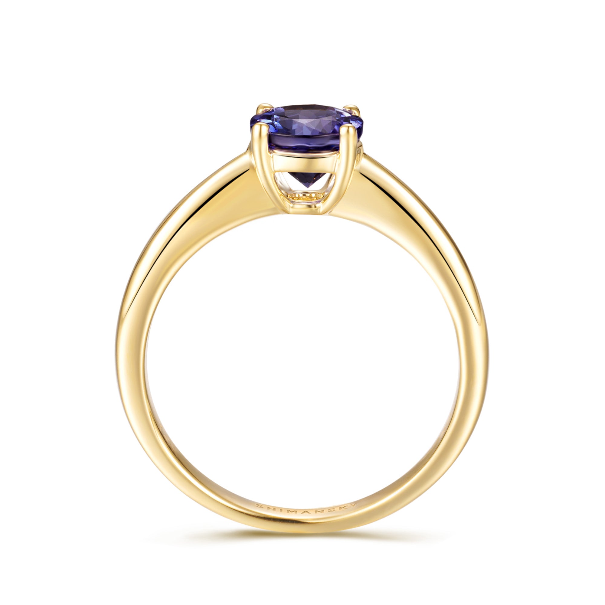 Tanzanite Round Solitaire Ring