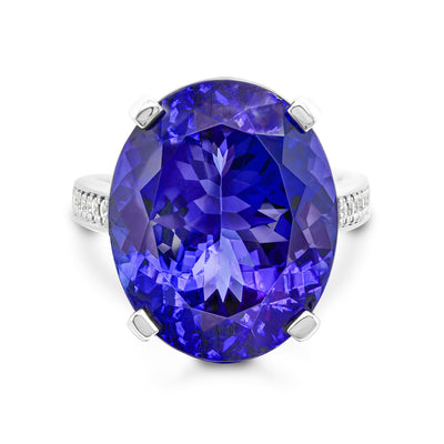Oval Tanzanite & Diamond Dress Ring