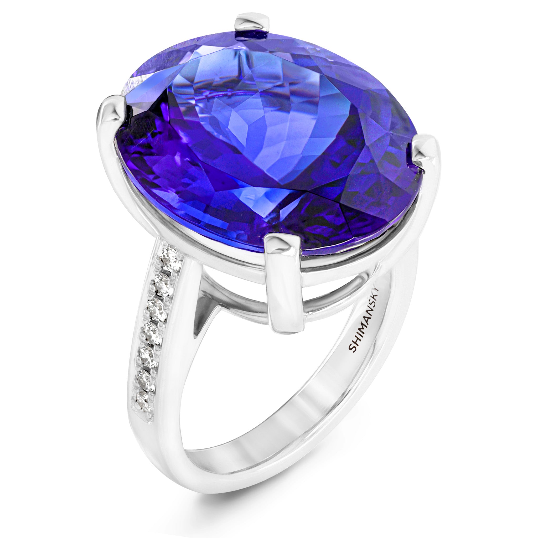 Oval Tanzanite & Diamond Dress Ring