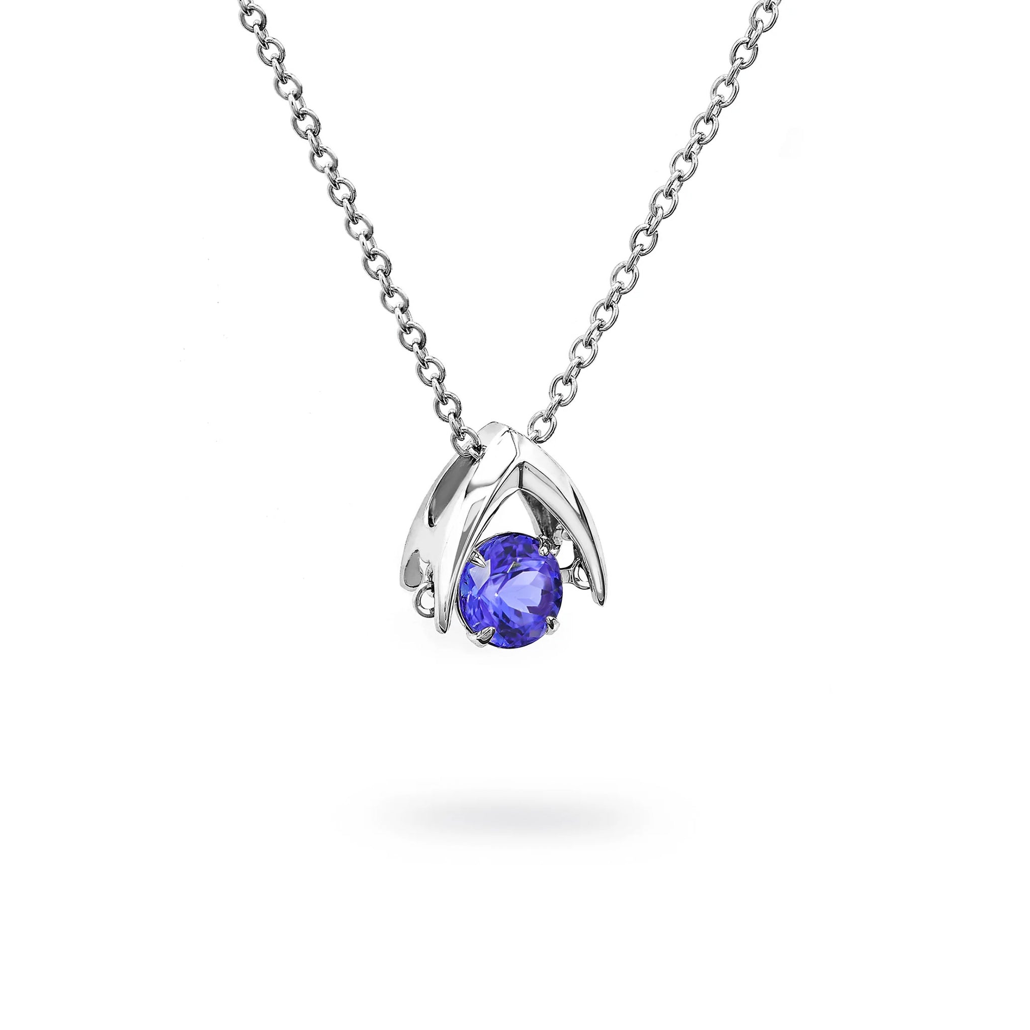 Shimansky 0.6ct Dancing Tanzanite Pendant 14K White Gold 3D View