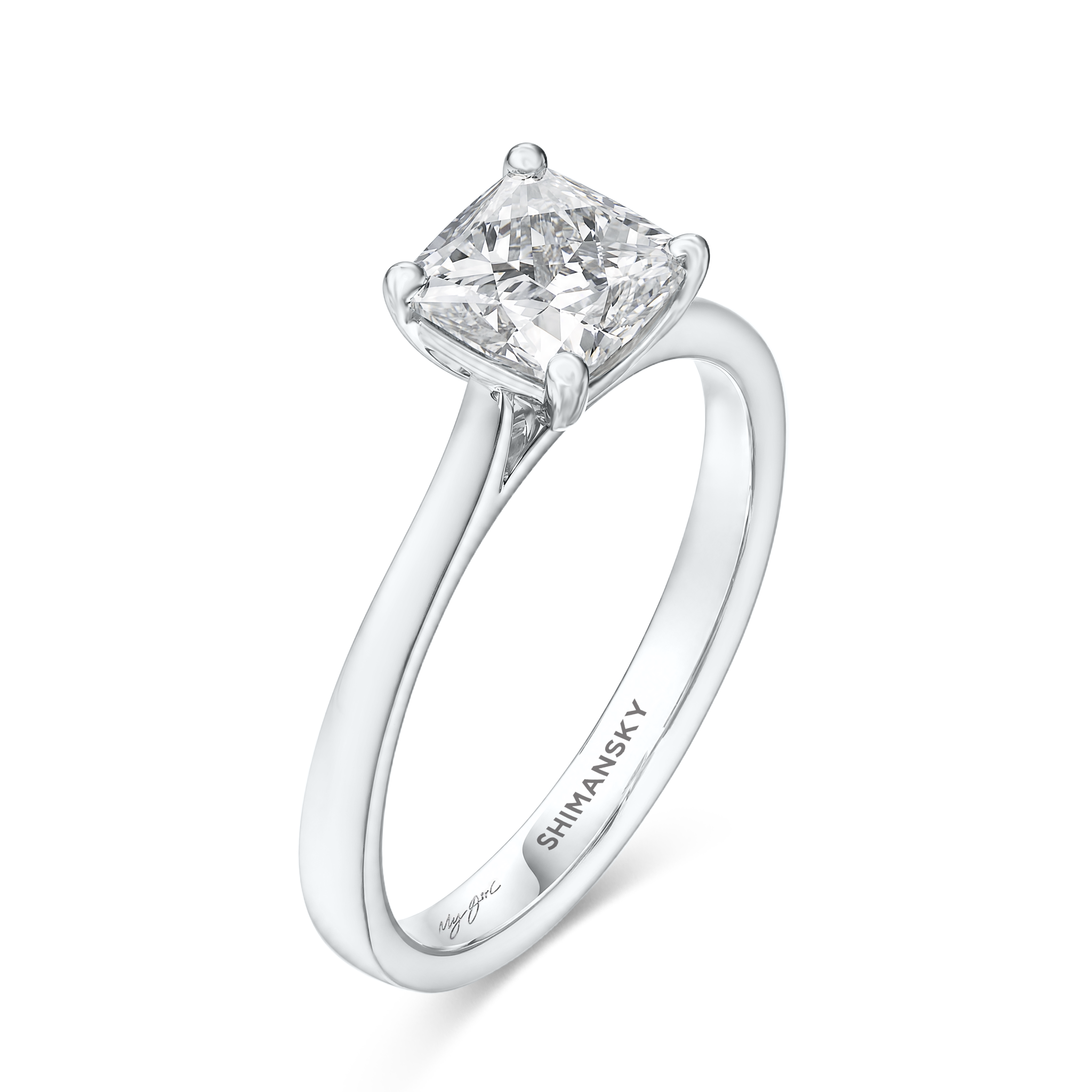 My Girl Cushion Solitaire Ring