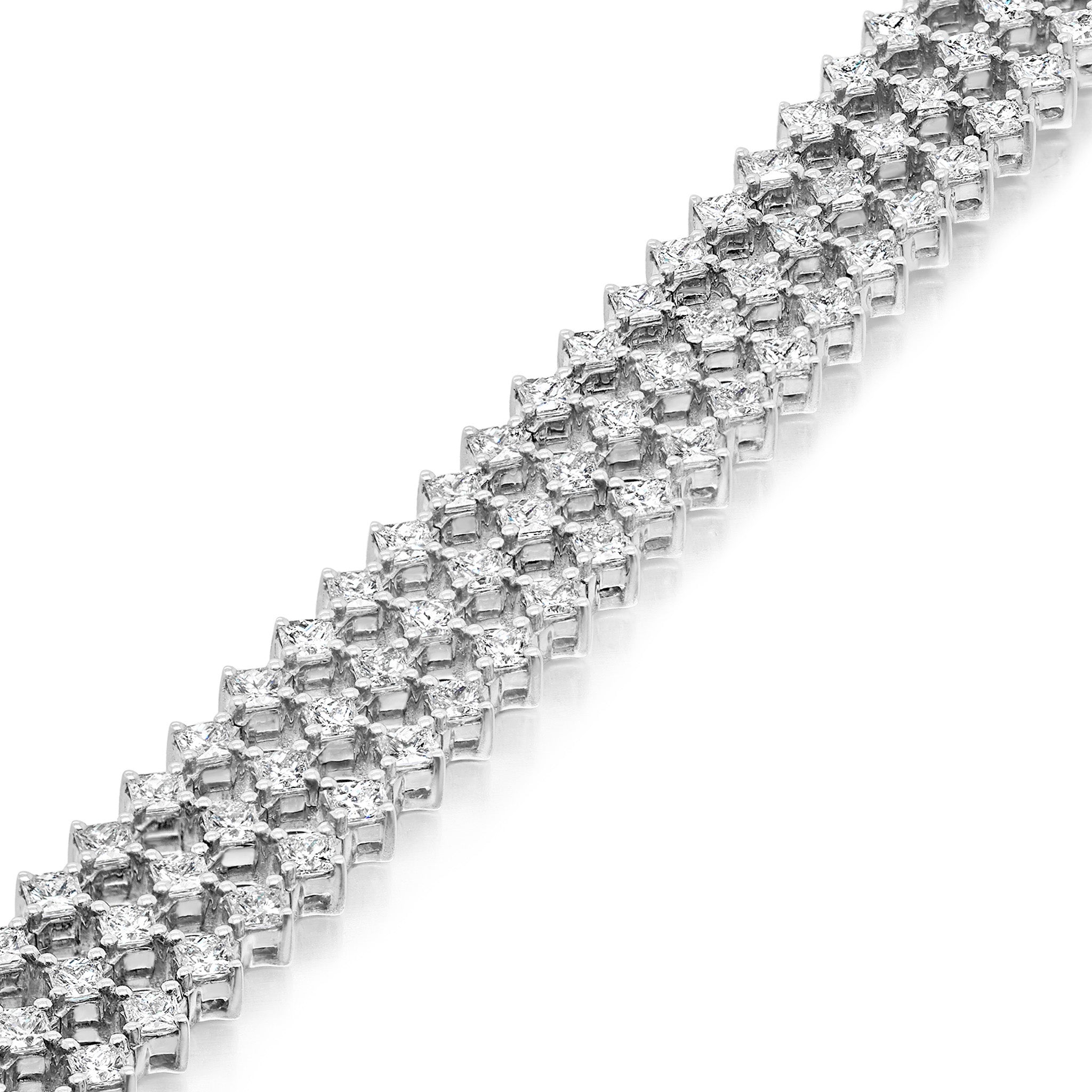 My Girl Diamond 3 Row Diagonal Bracelet
