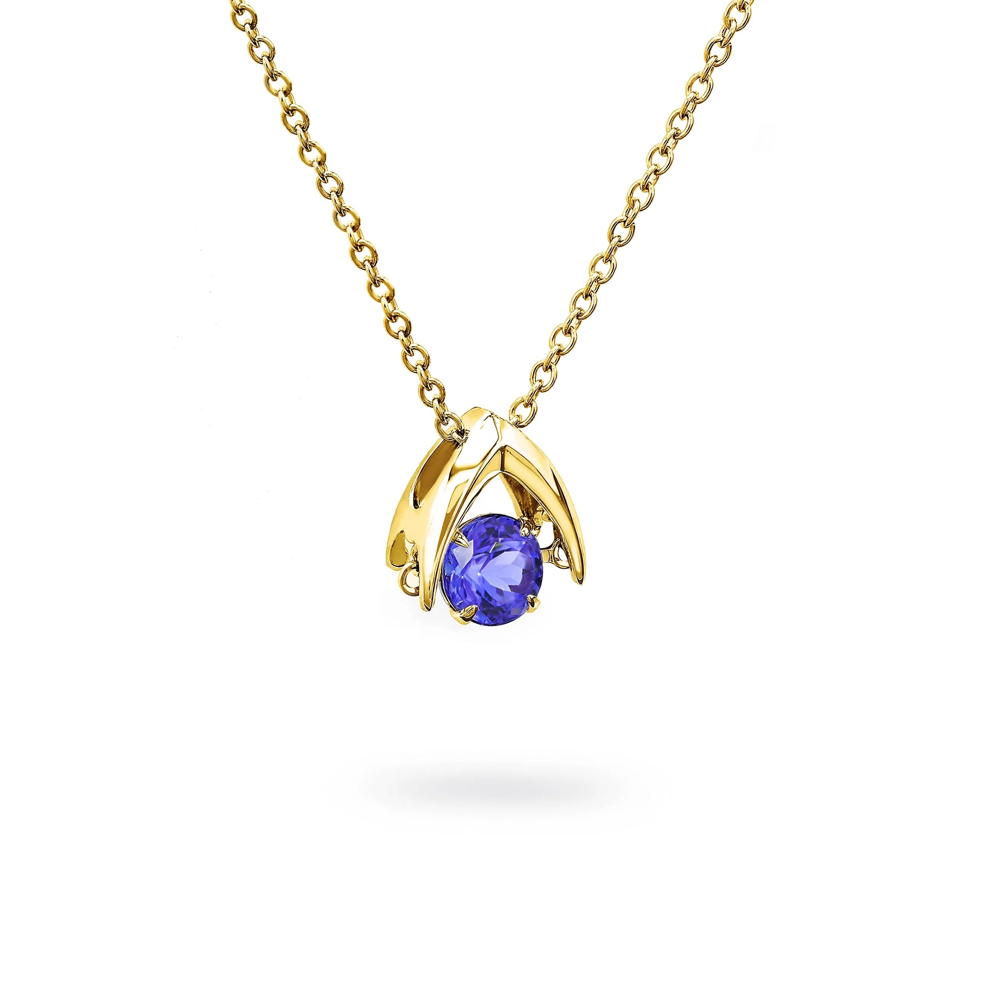 Shimansky 0.6ct Dancing Tanzanite Pendant 14K Yellow Gold 3D View