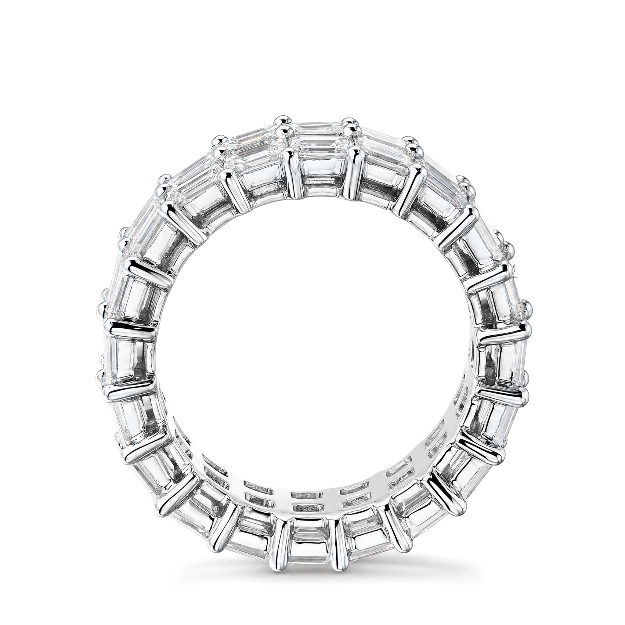 Vertical Emerald Cut Eternity Ring