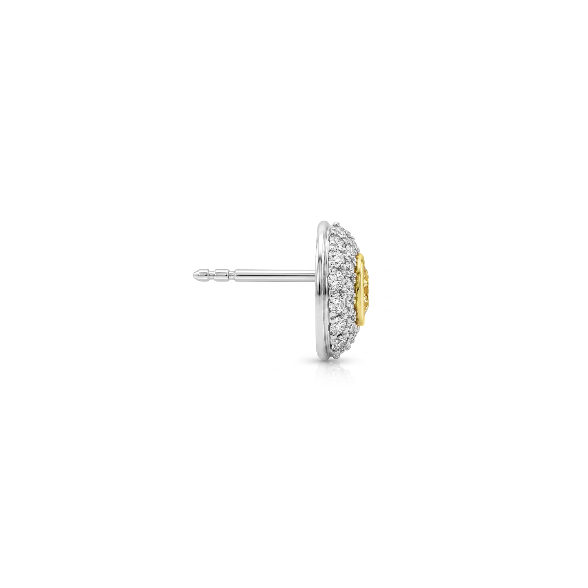 Yellow Diamond Halo Earrings