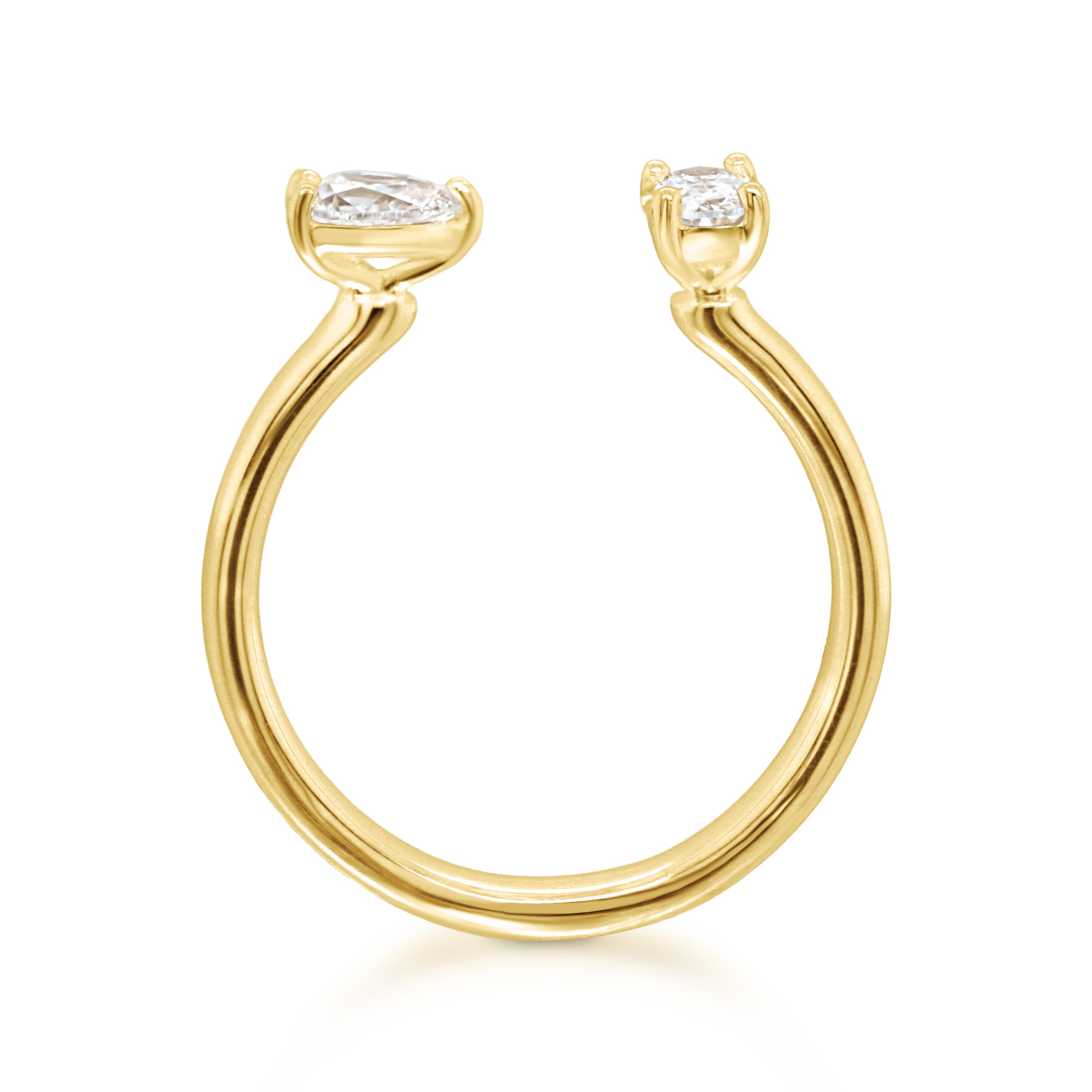 Shimansky 0.4 TCW Open Solitaire Dress Ring in 14K Yellow Gold Side View