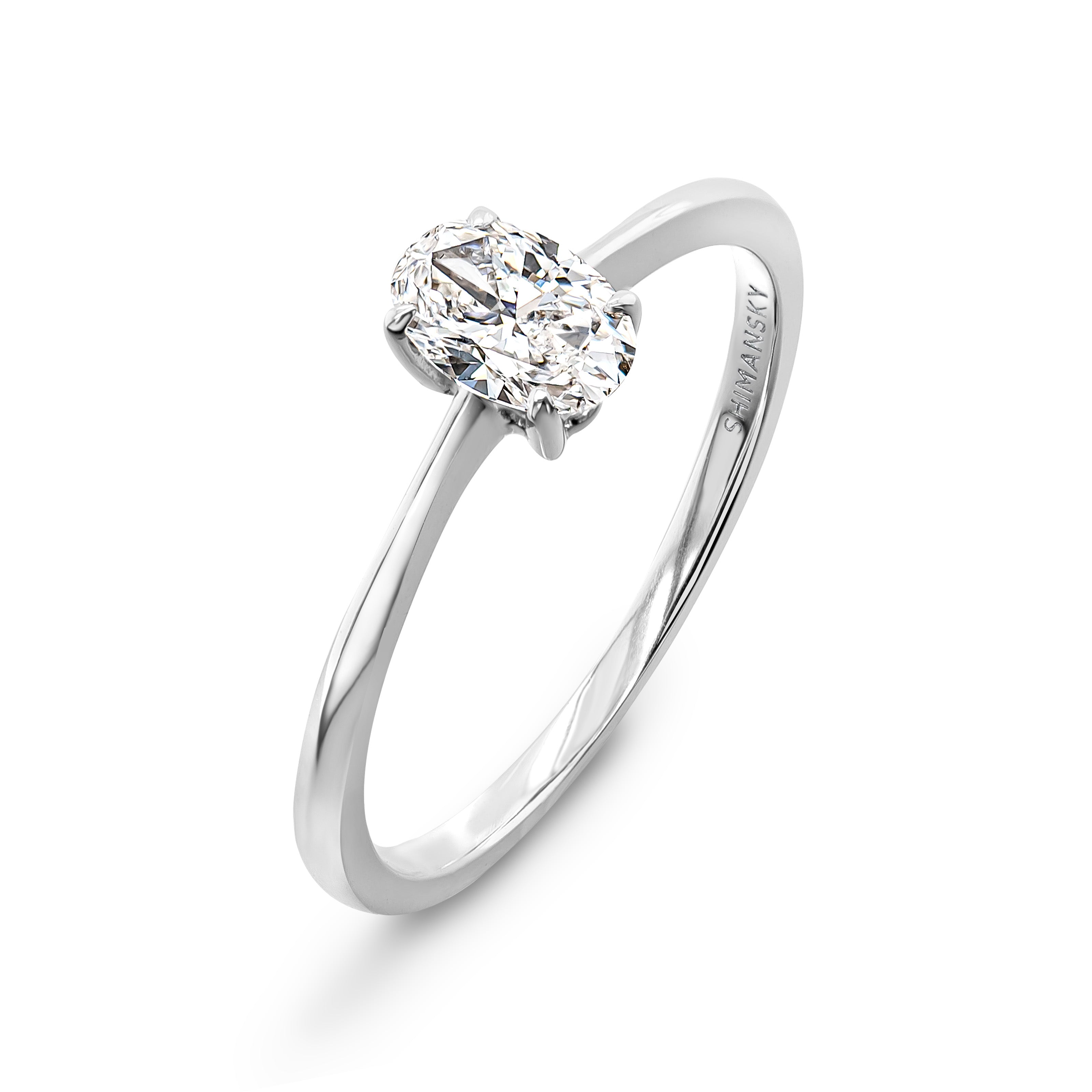 Bague de fiançailles diamant solitaire ovale