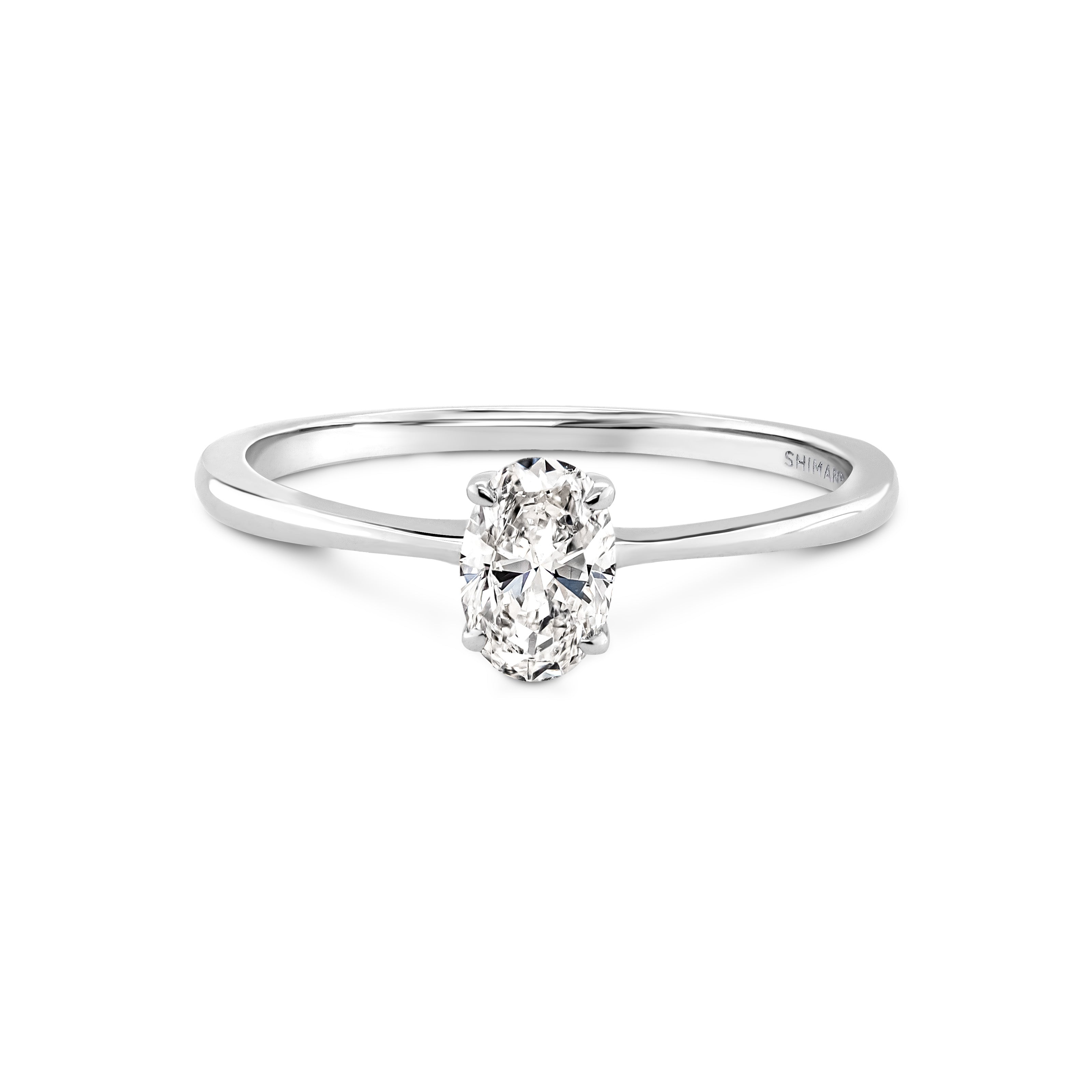 Bague de fiançailles diamant solitaire ovale