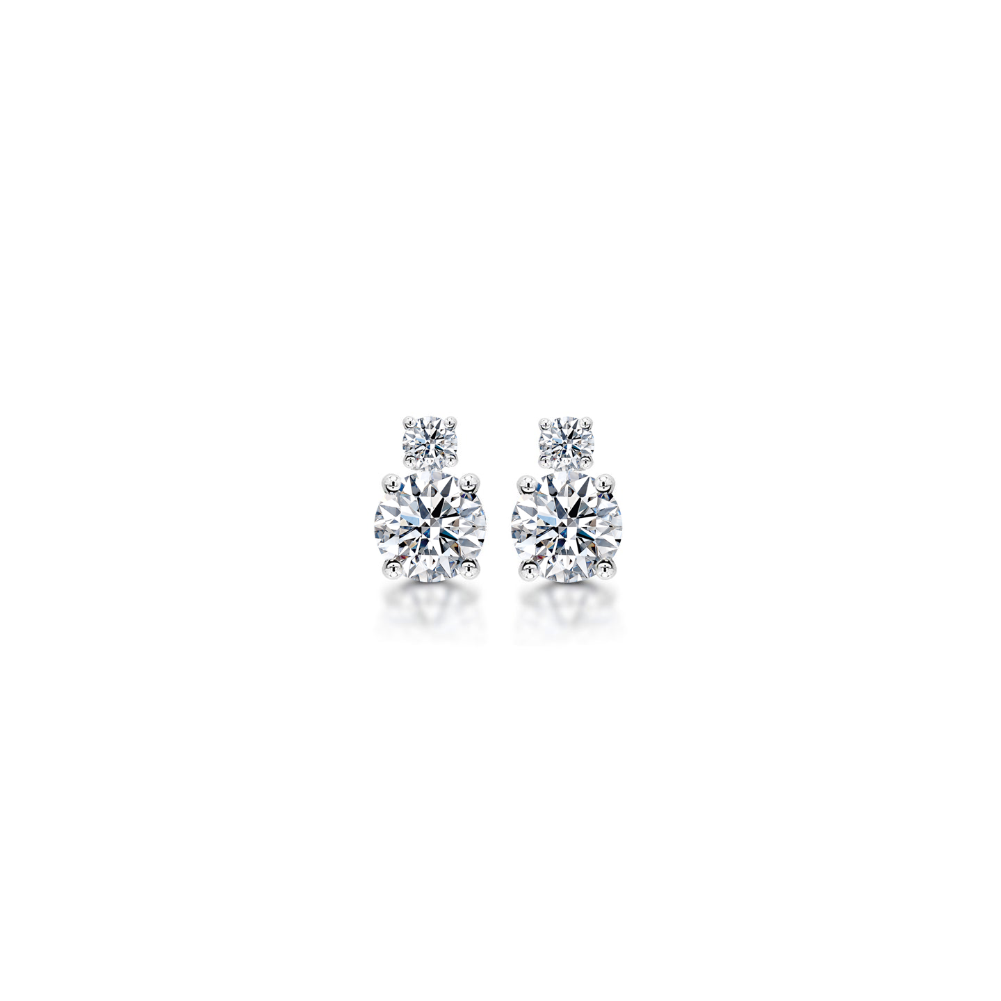Shimansky 1.3 TCW Eight Hearts Dress Diamond Earrings in 18K White Gold Front View