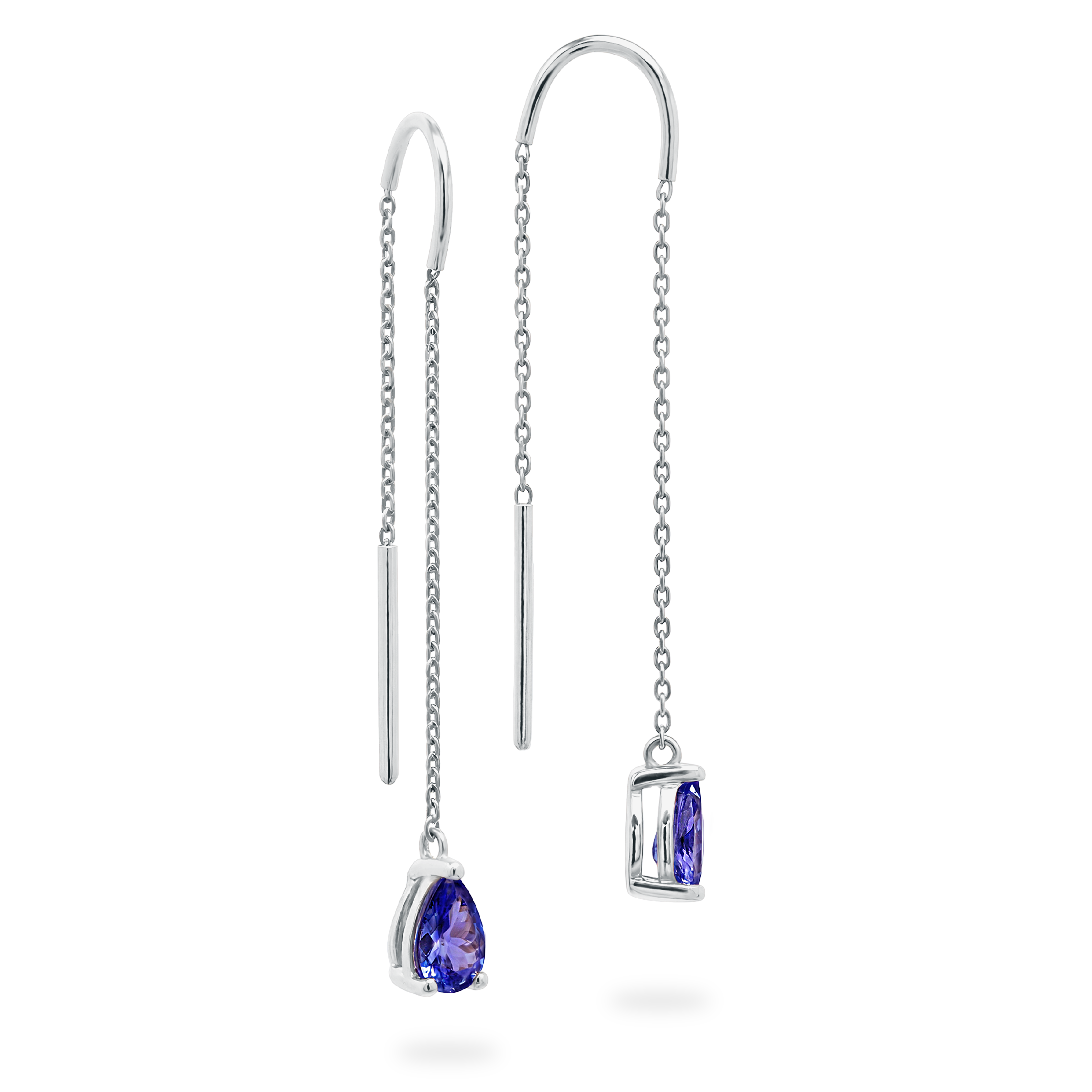 Boucles d'oreilles poire et tanzanite