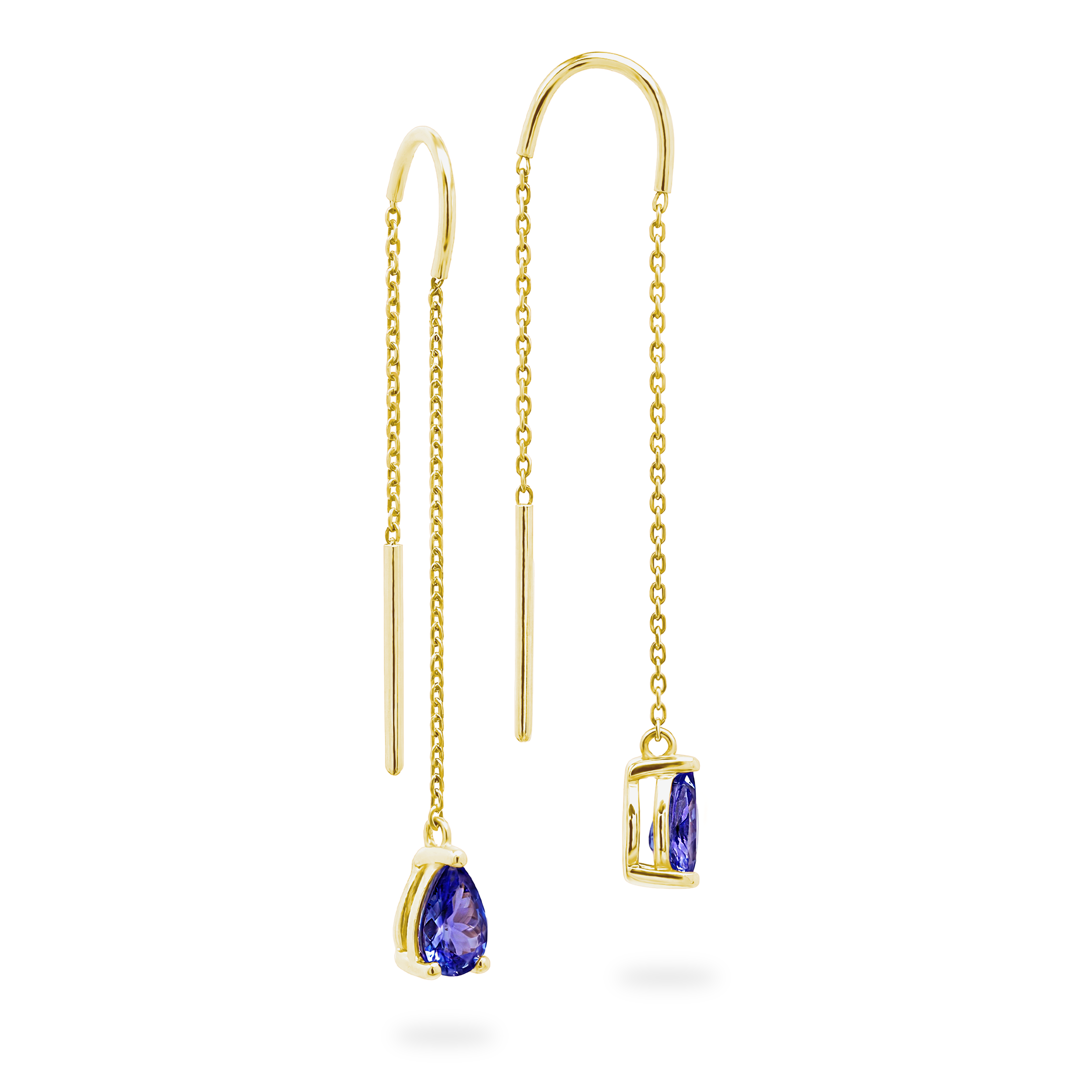 Boucles d'oreilles poire et tanzanite