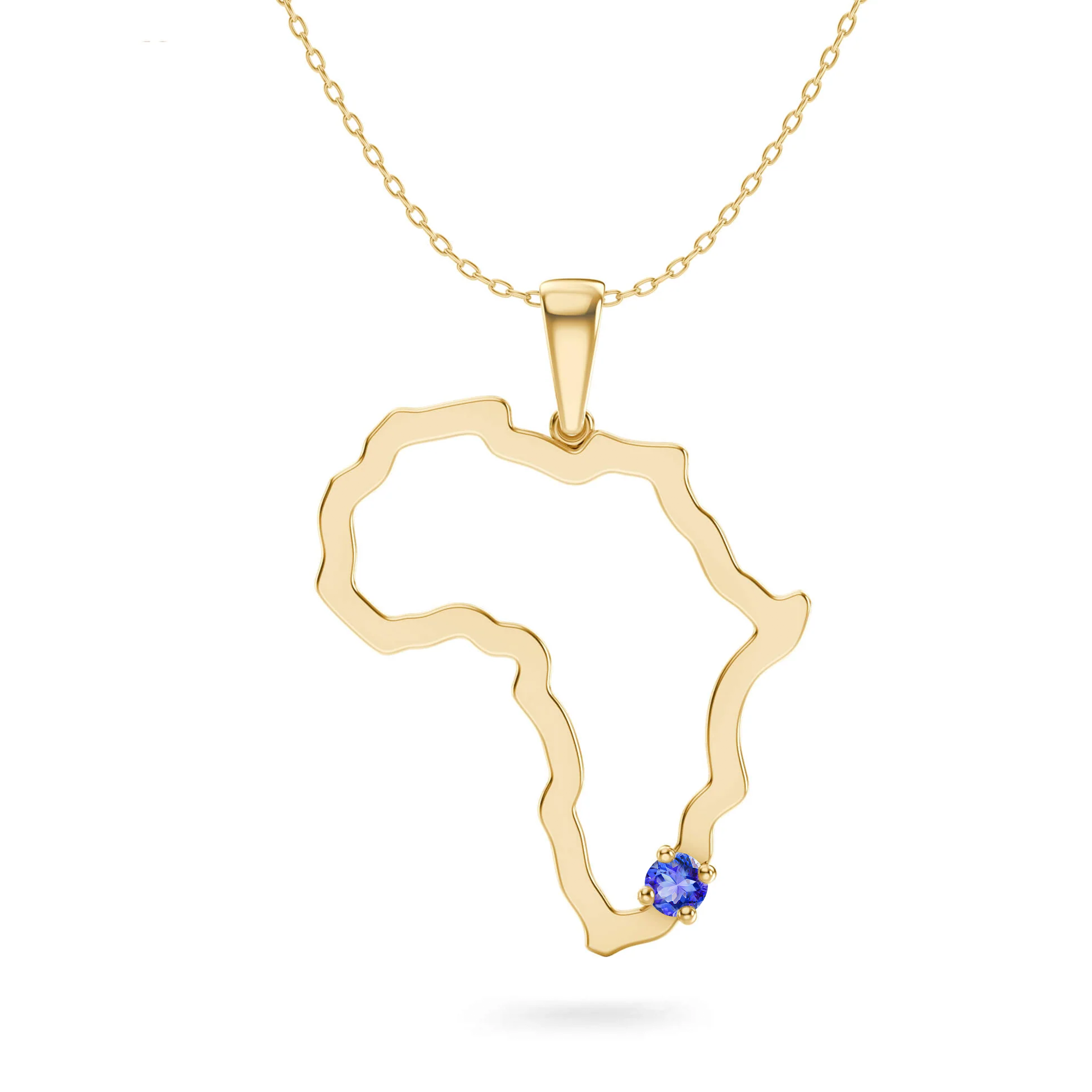 Shimansky 0.1ct My Africa Large Tanzanite Pendant in 14K Yellow Gold Front View