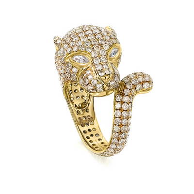 Diamond Panther Ring