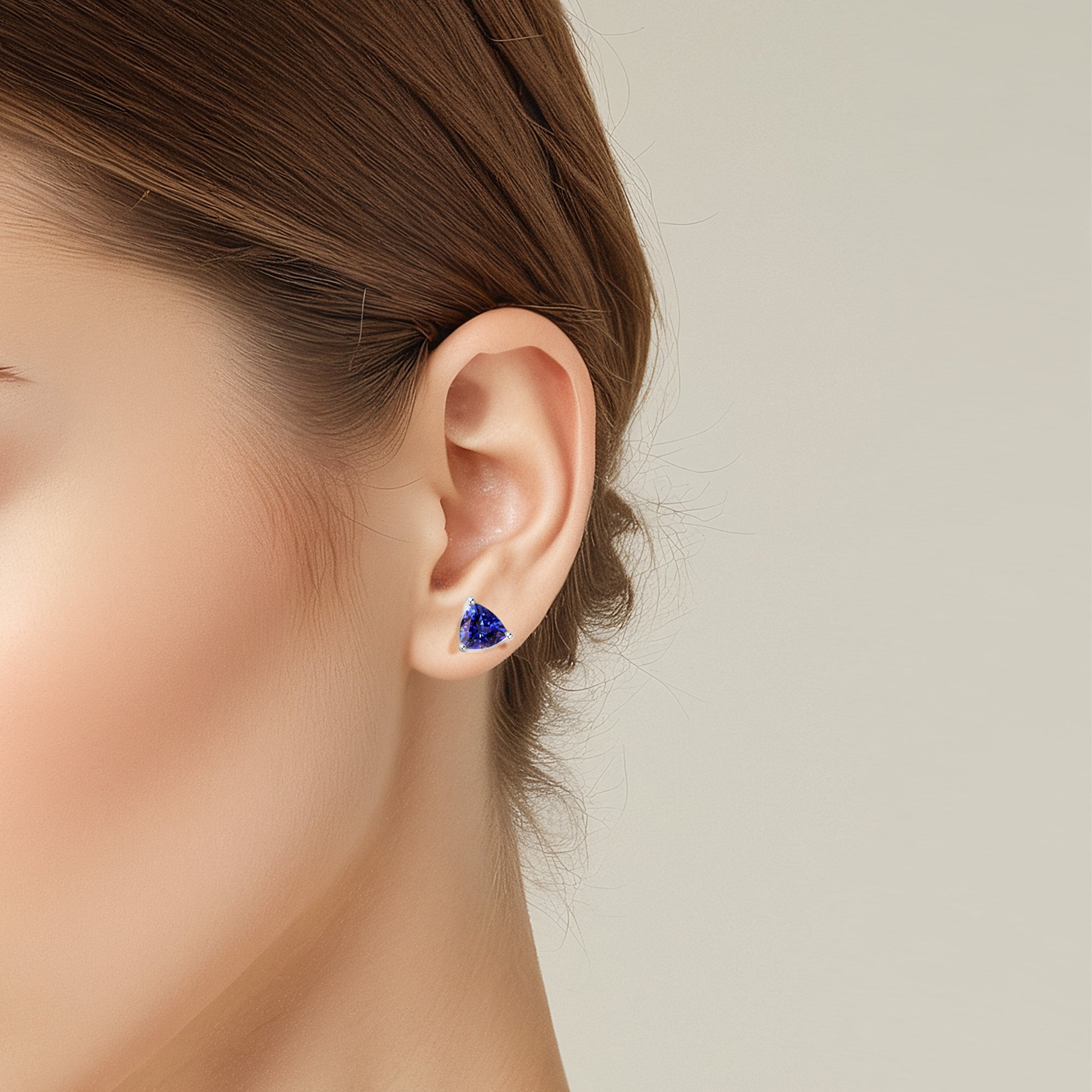 Tanzanite Trilliant Solitaire Earrings