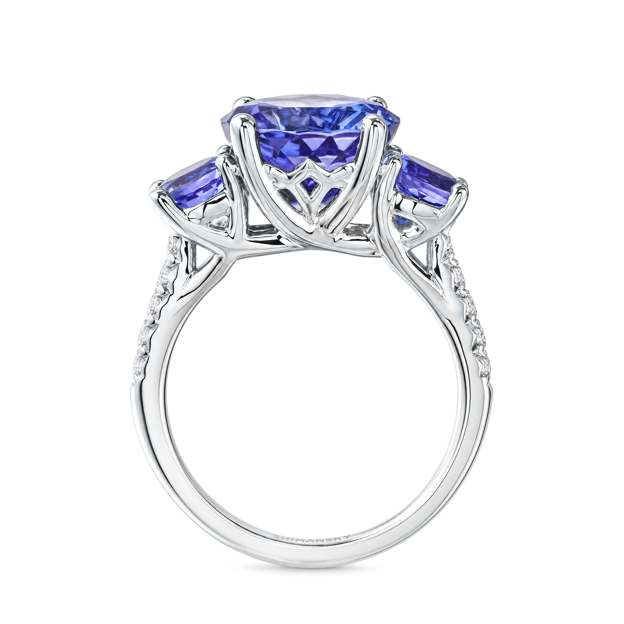 Round Tanzanite Trilogy Ring