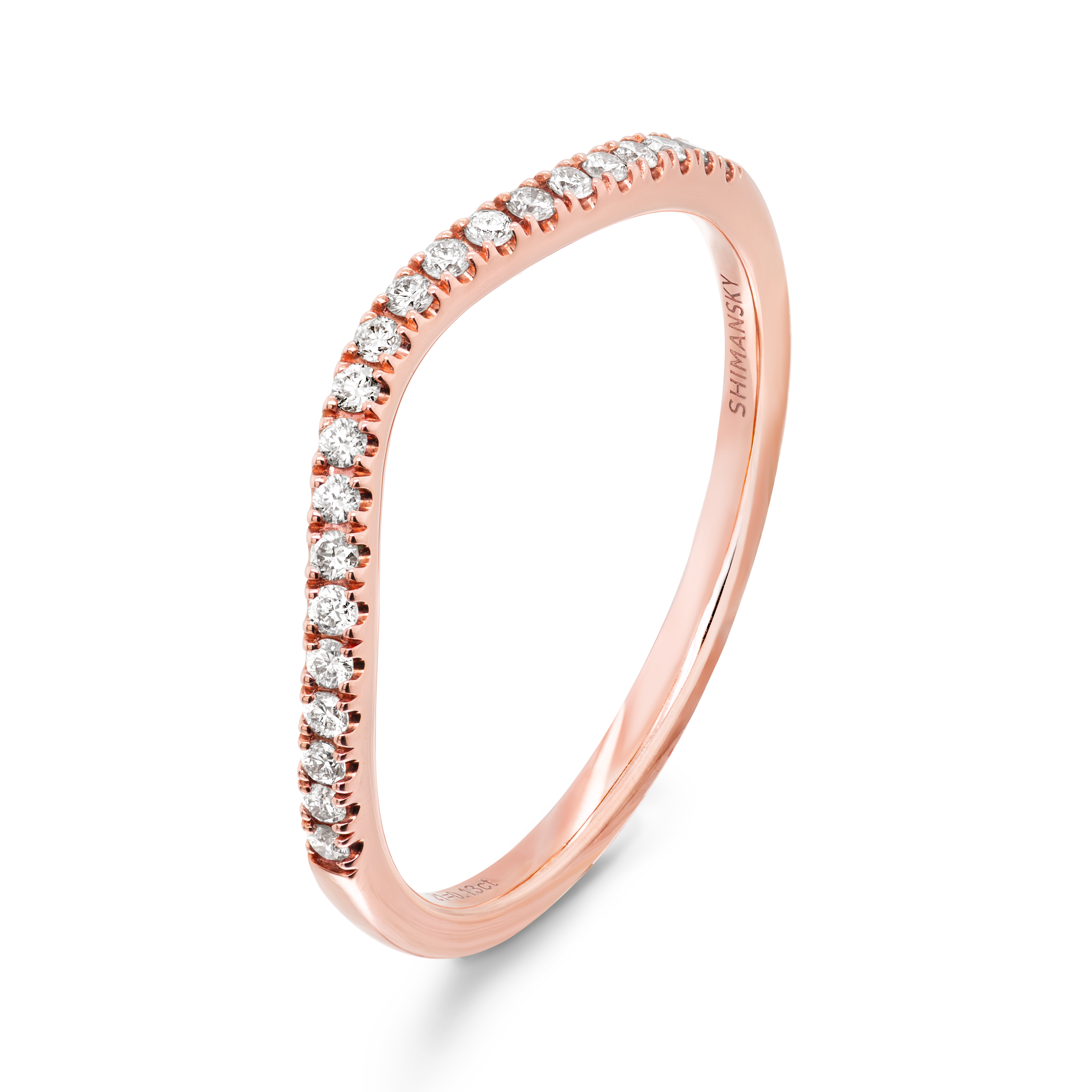 Ladies Microset Curve Band - Shimansky Jewelry