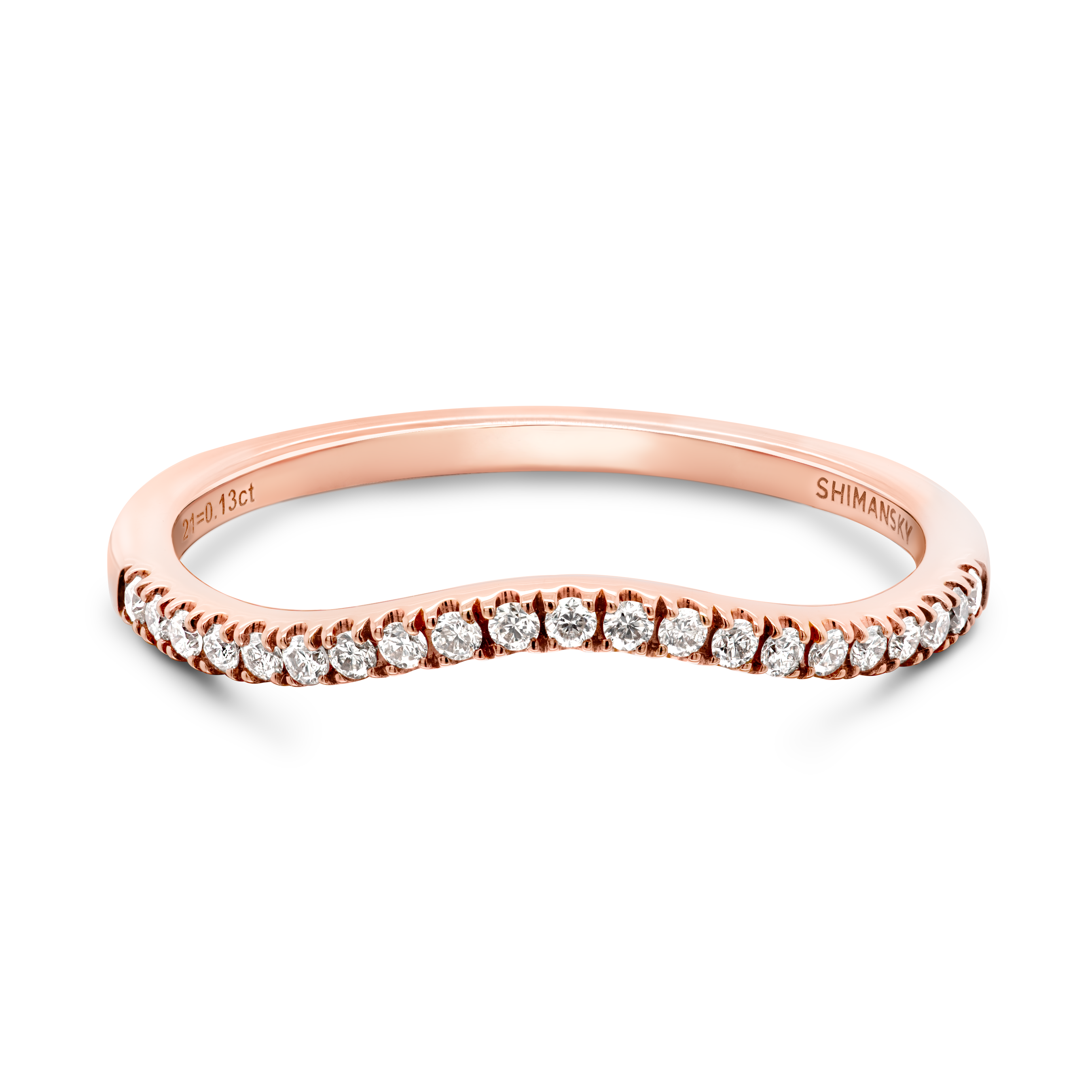 Ladies Microset Curve Band - Shimansky Jewelry
