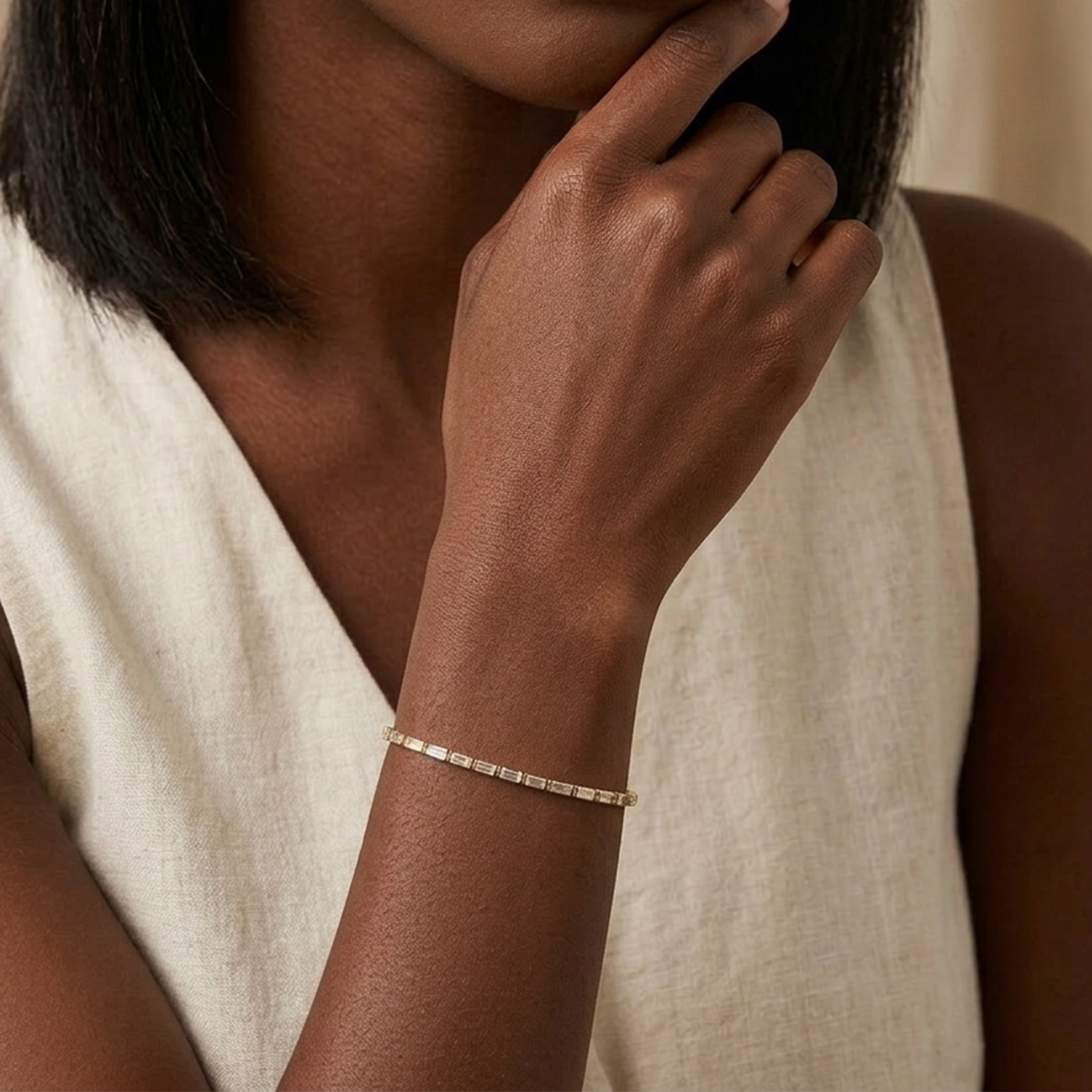 Shimansky 3ct Baguette Diamond Tennis Bracelet in 14K Yellow Gold
Model View