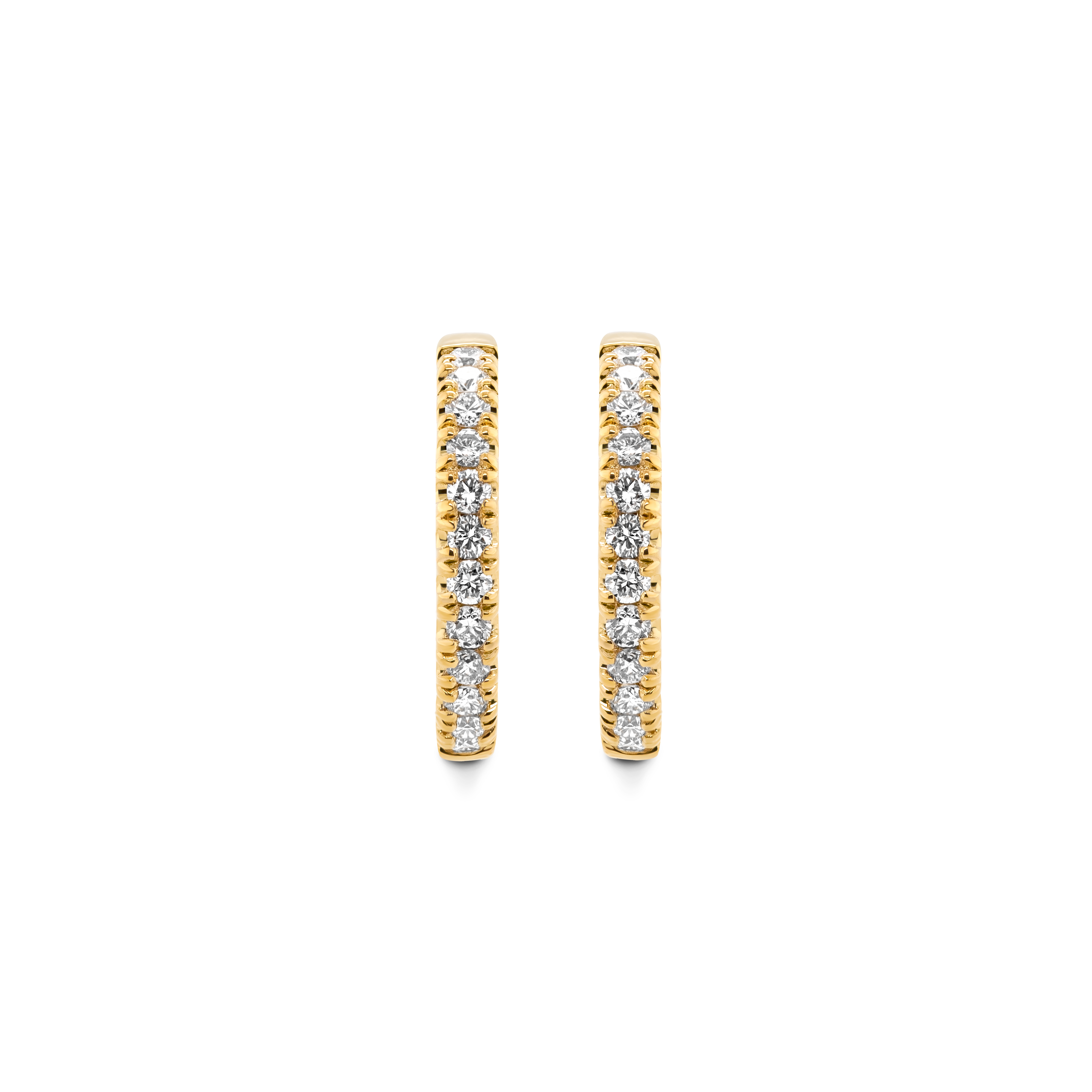 Boucles d'oreilles créoles en diamant microset