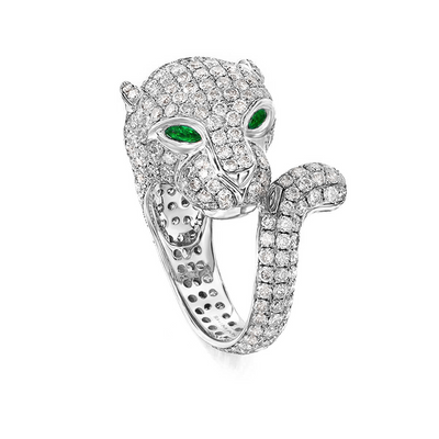 Diamond Panther Ring