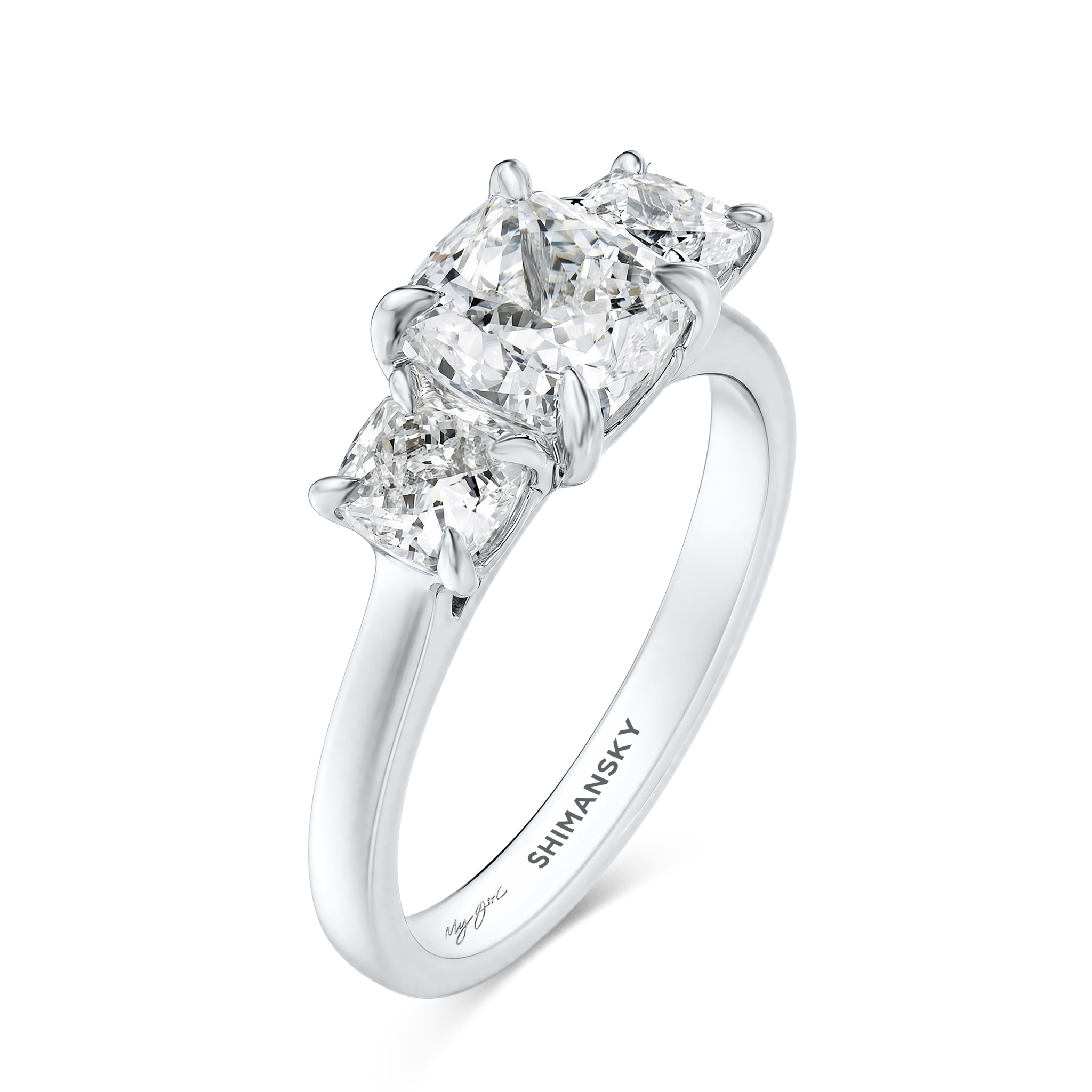 My Girl Cushion Trilogy Diamond Ring
